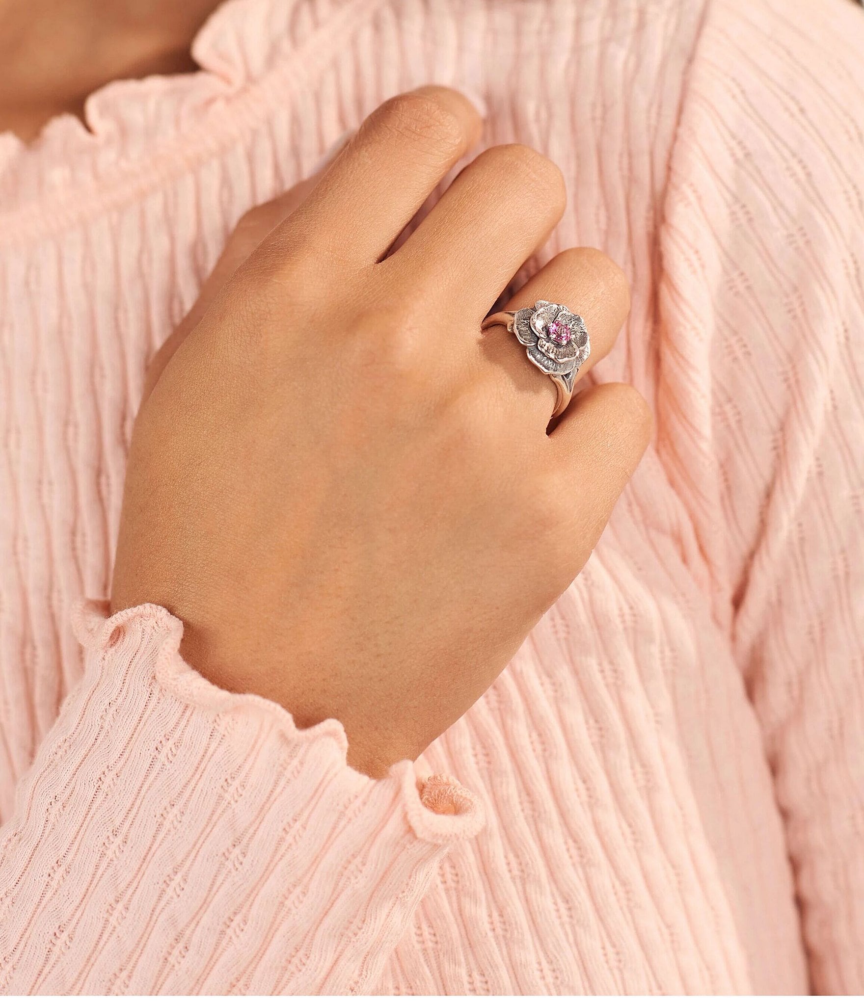 James Avery Gemstone Floral Ring