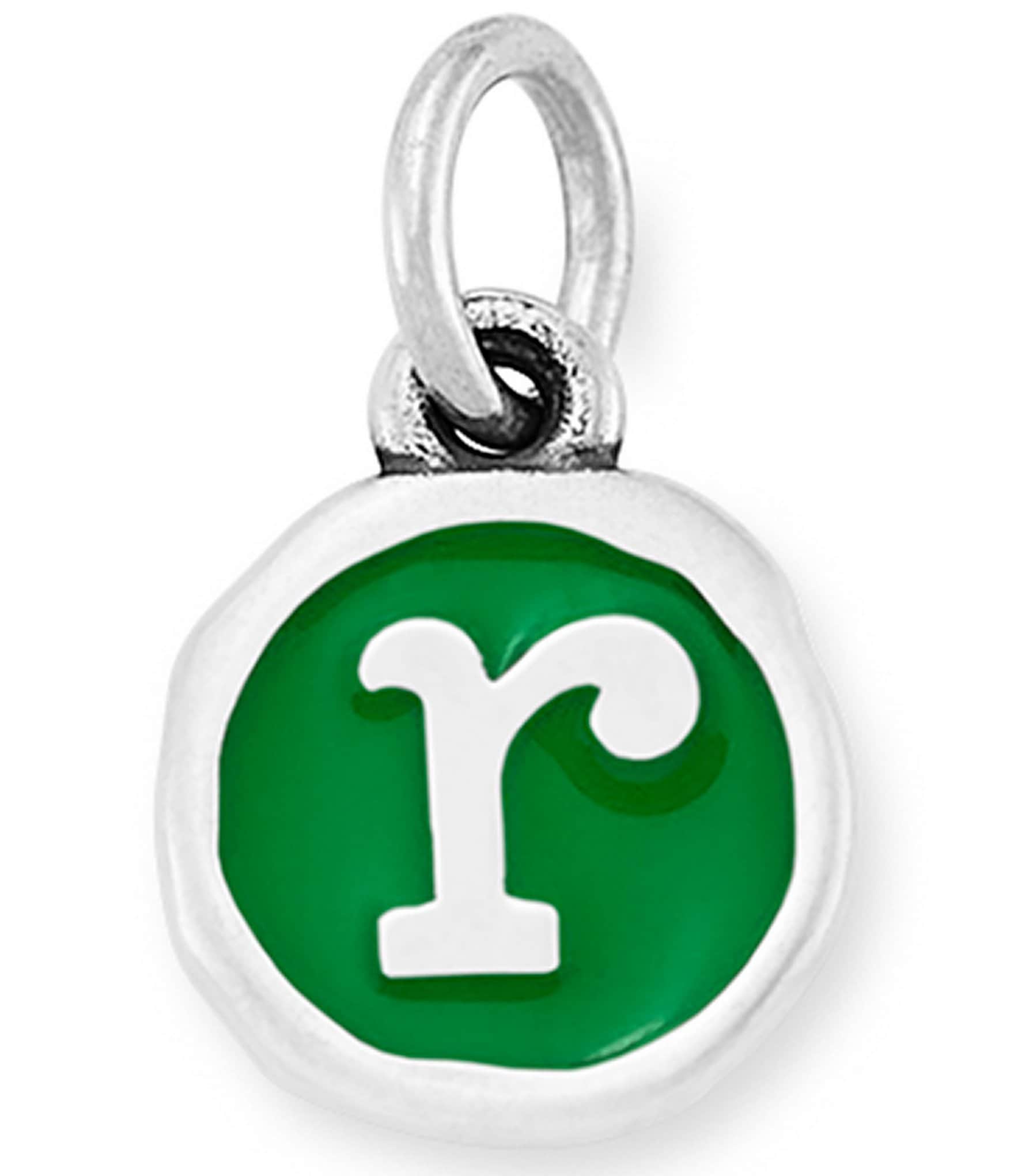 James Avery Green Enamel Initial Charm