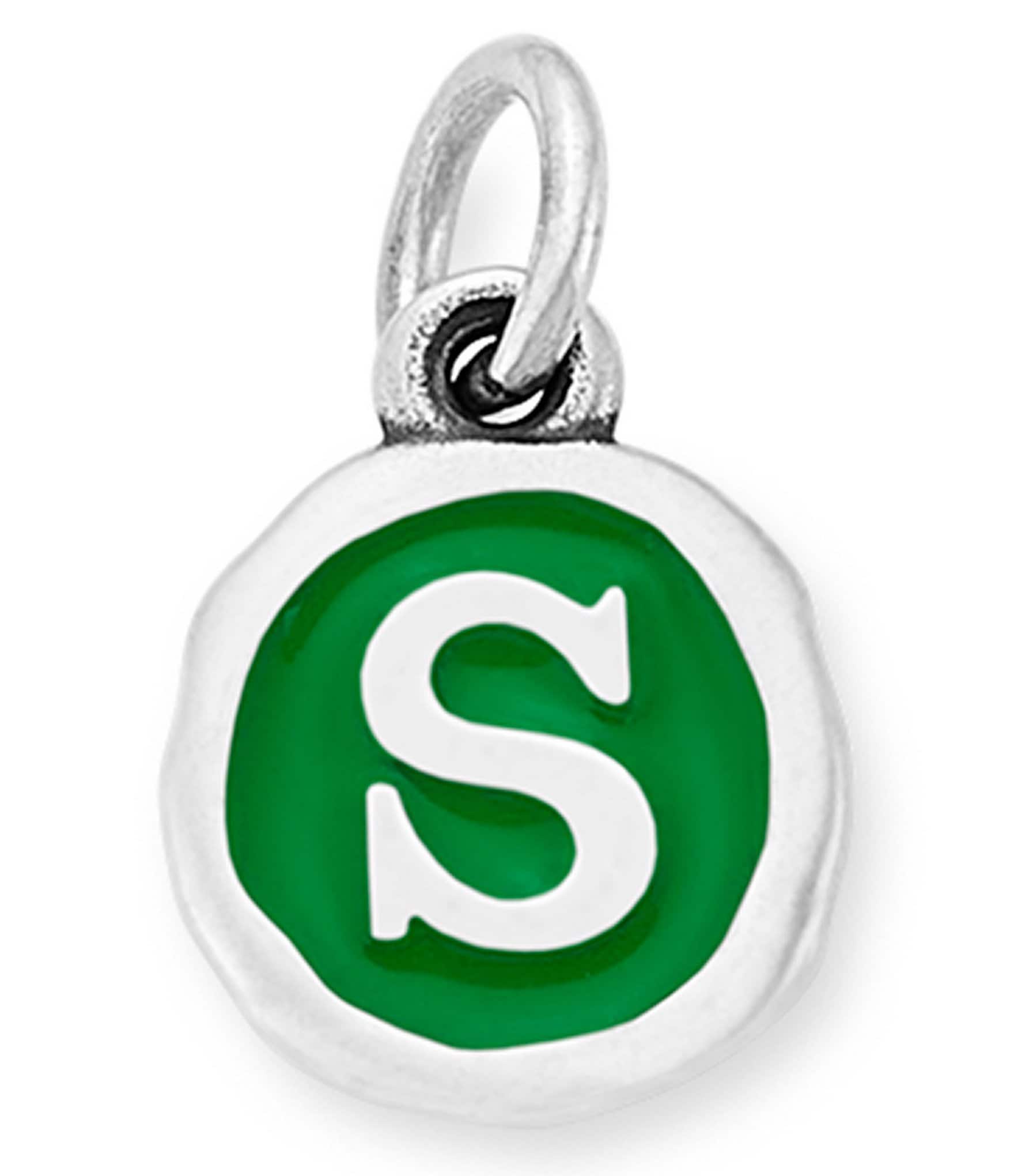 James Avery Green Enamel Initial Charm