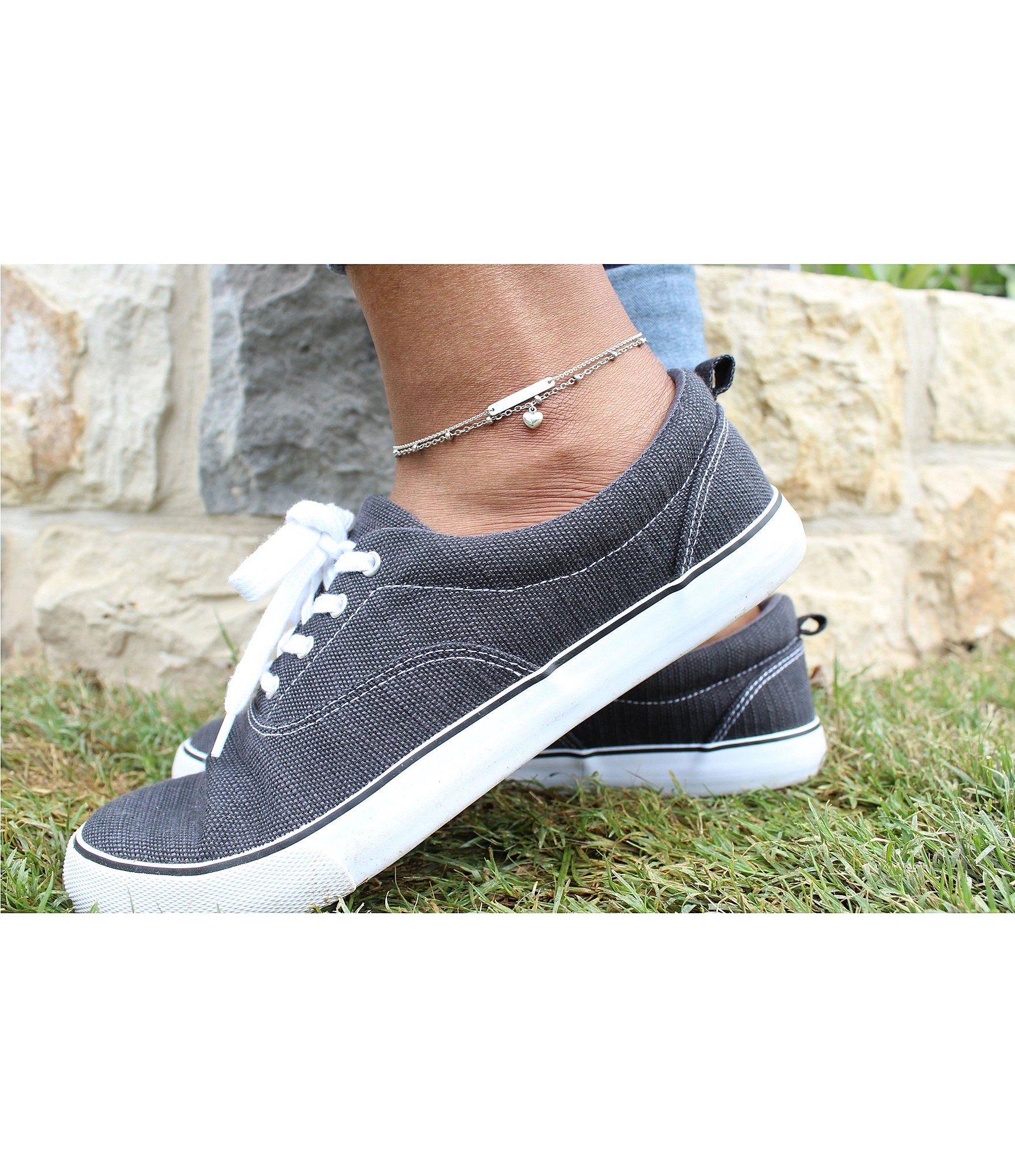 James Avery Heart Drop Ankle Bracelet