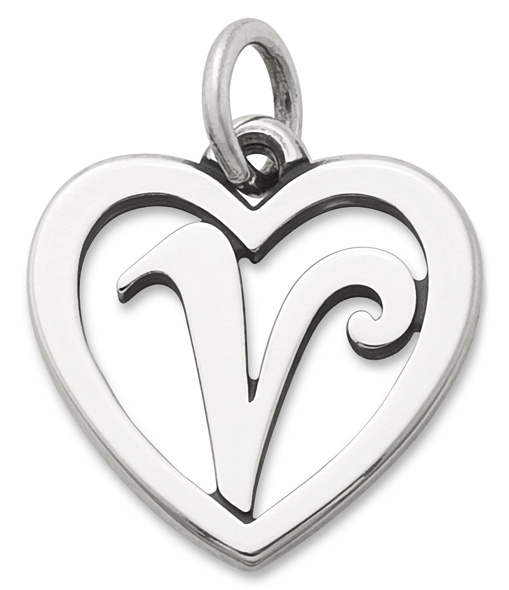 James Avery Heart Initial Charm