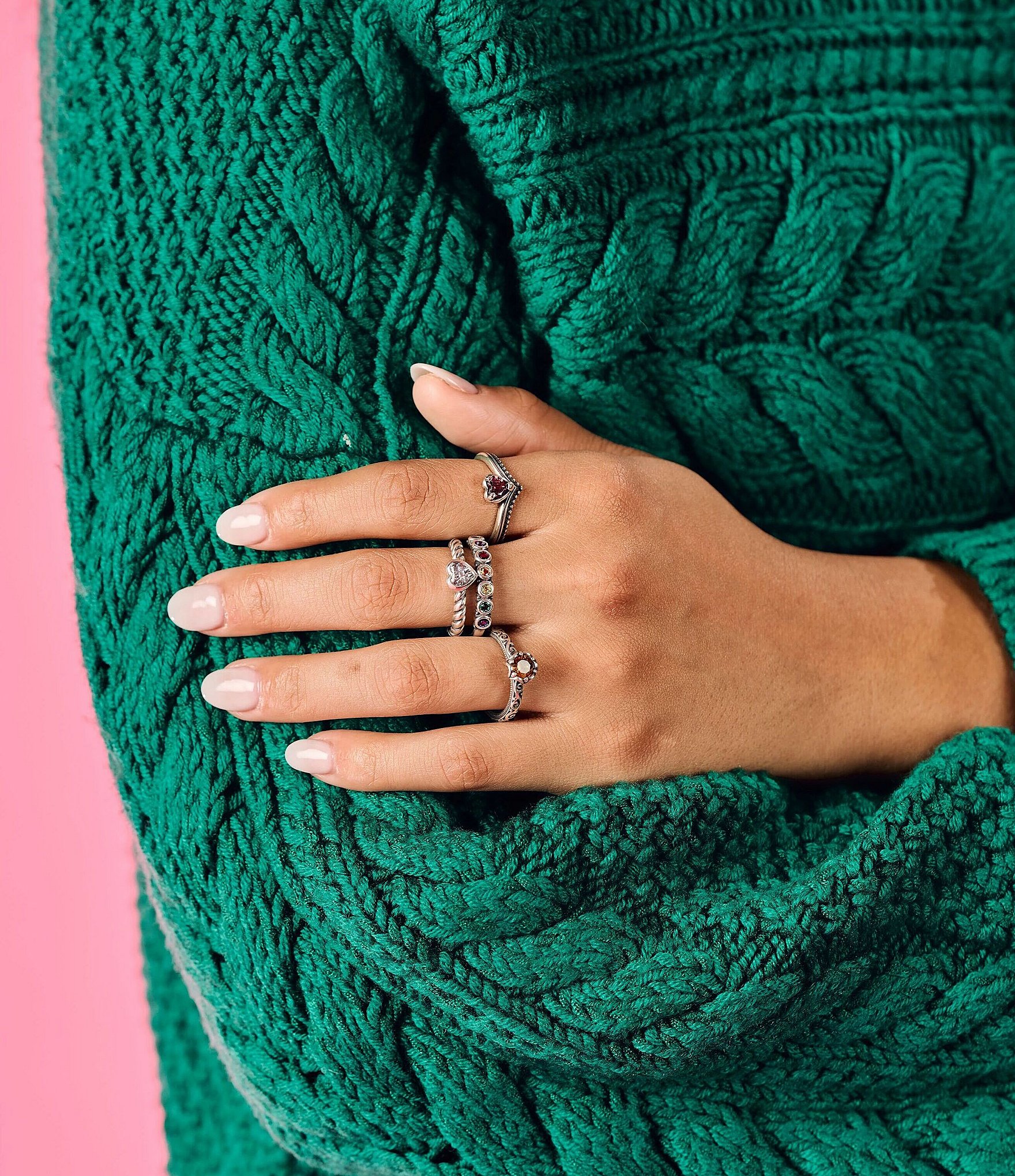 James Avery Heart Twisted Wire Ring with Lab-Created White Crystal Sapphire
