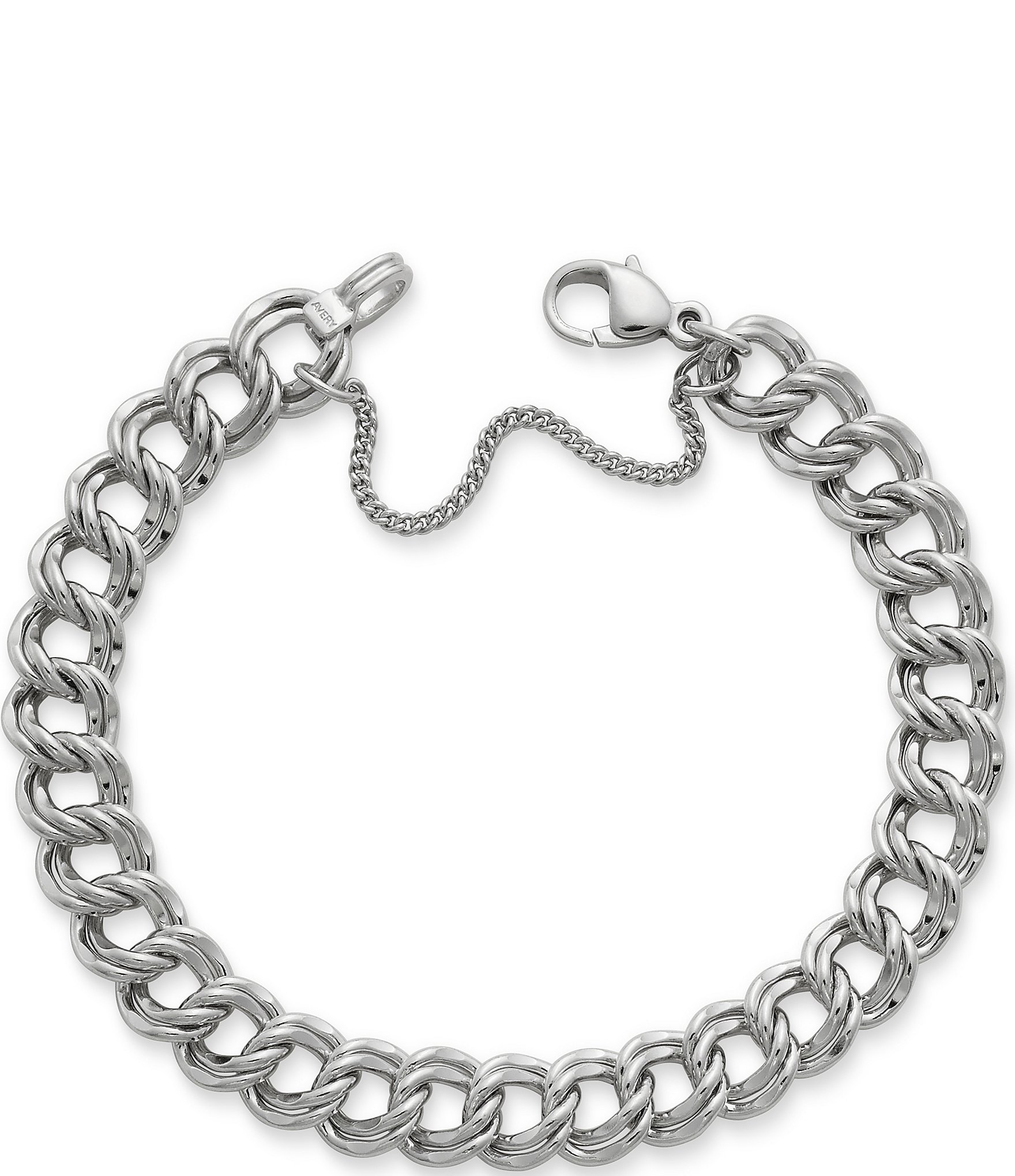 James Avery Heavy Double Curb Chain Charm Bracelet