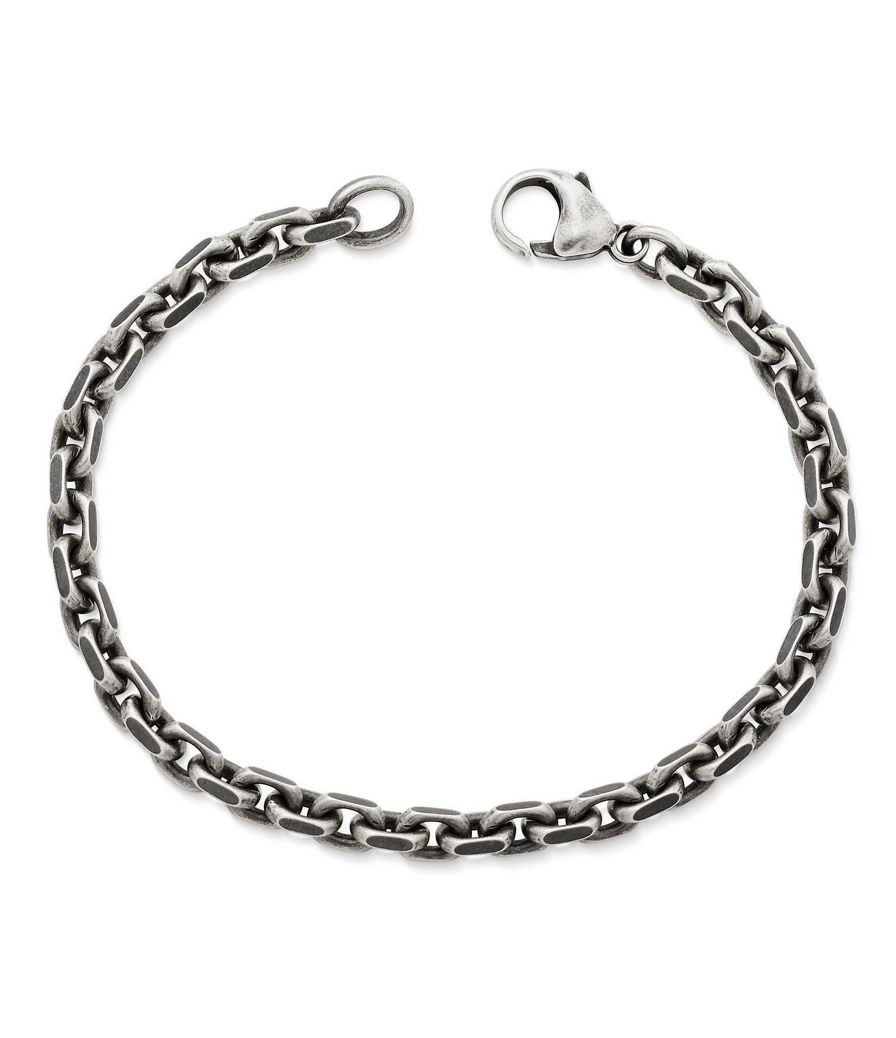 Cable Bracelet silver chrome stainless steel 