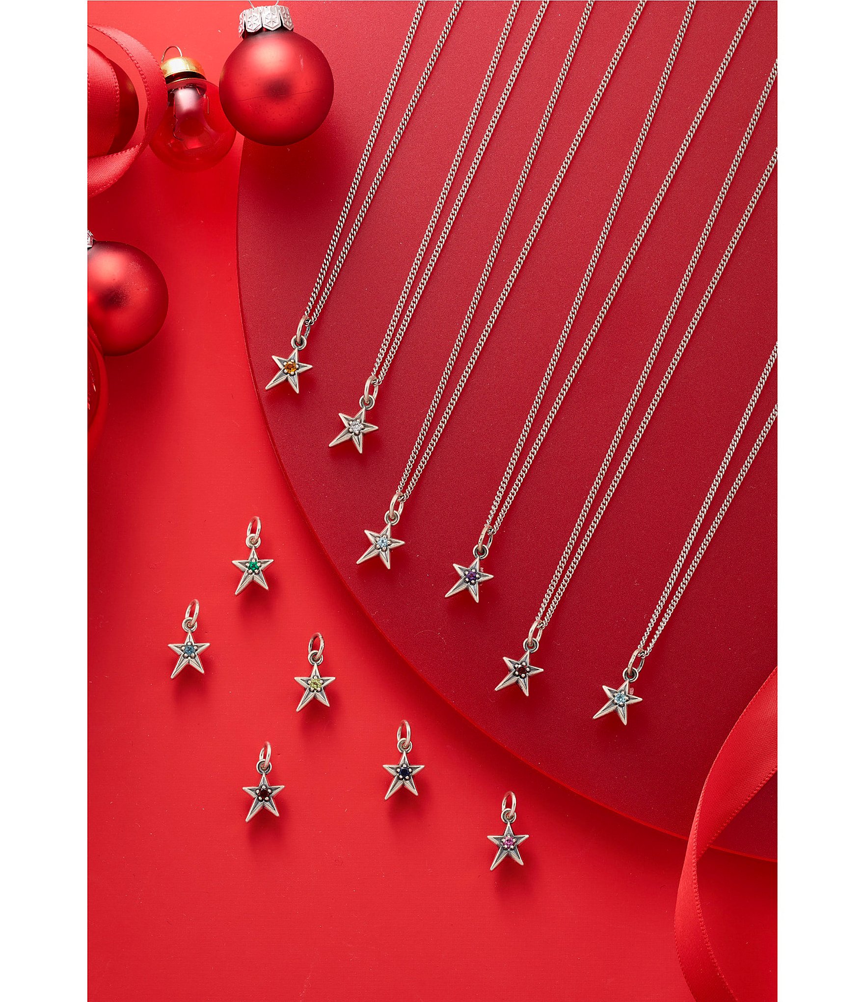 James Avery July Birthstone Lab Created Ruby Shining Star Charm