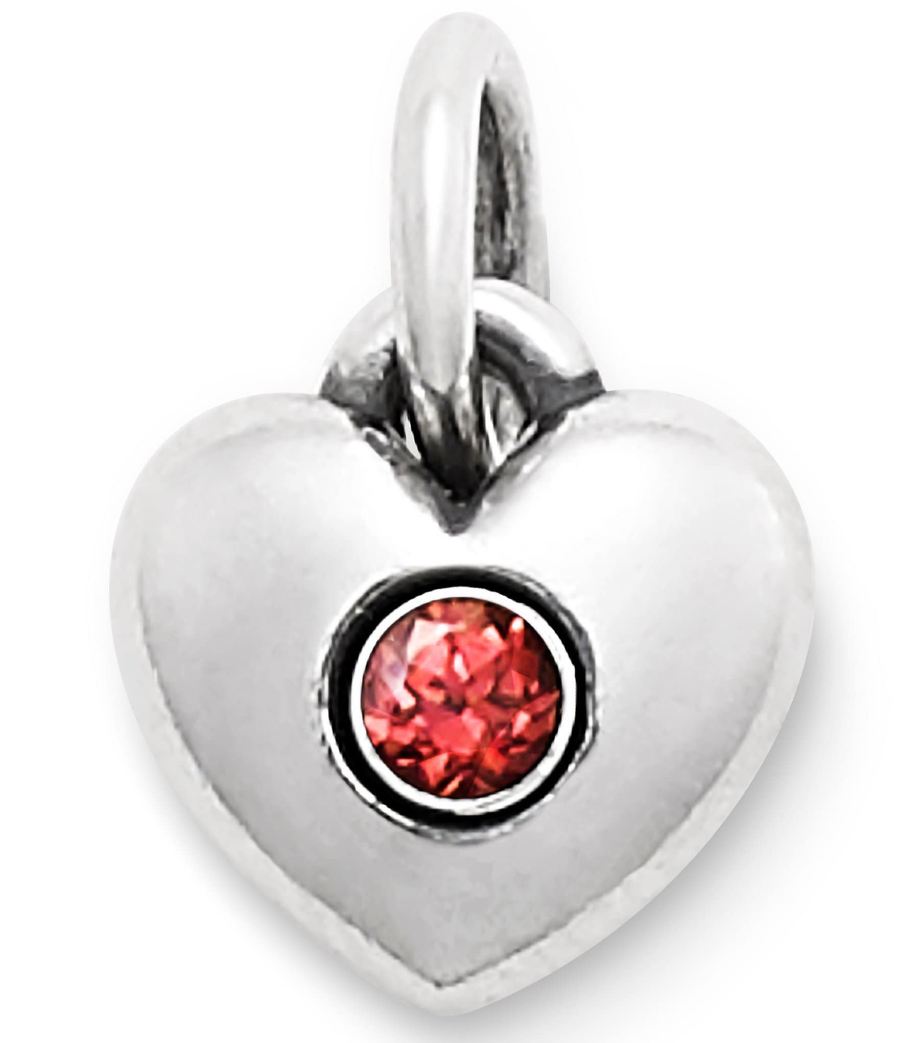 James Avery Keepsake Heart January Birthstone with Garnet Charm