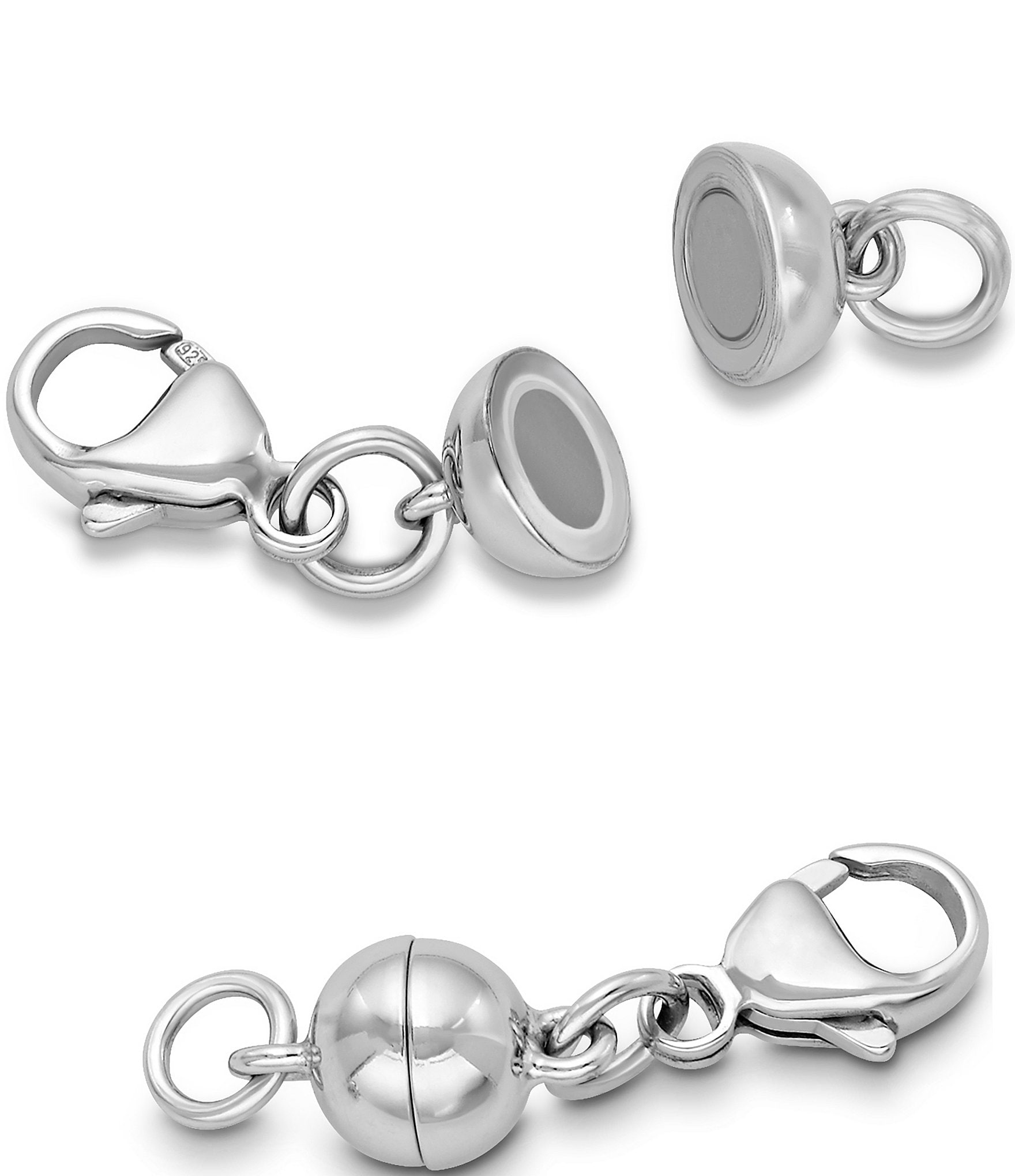 9x6mm Silver Plated Magnetic Clasp