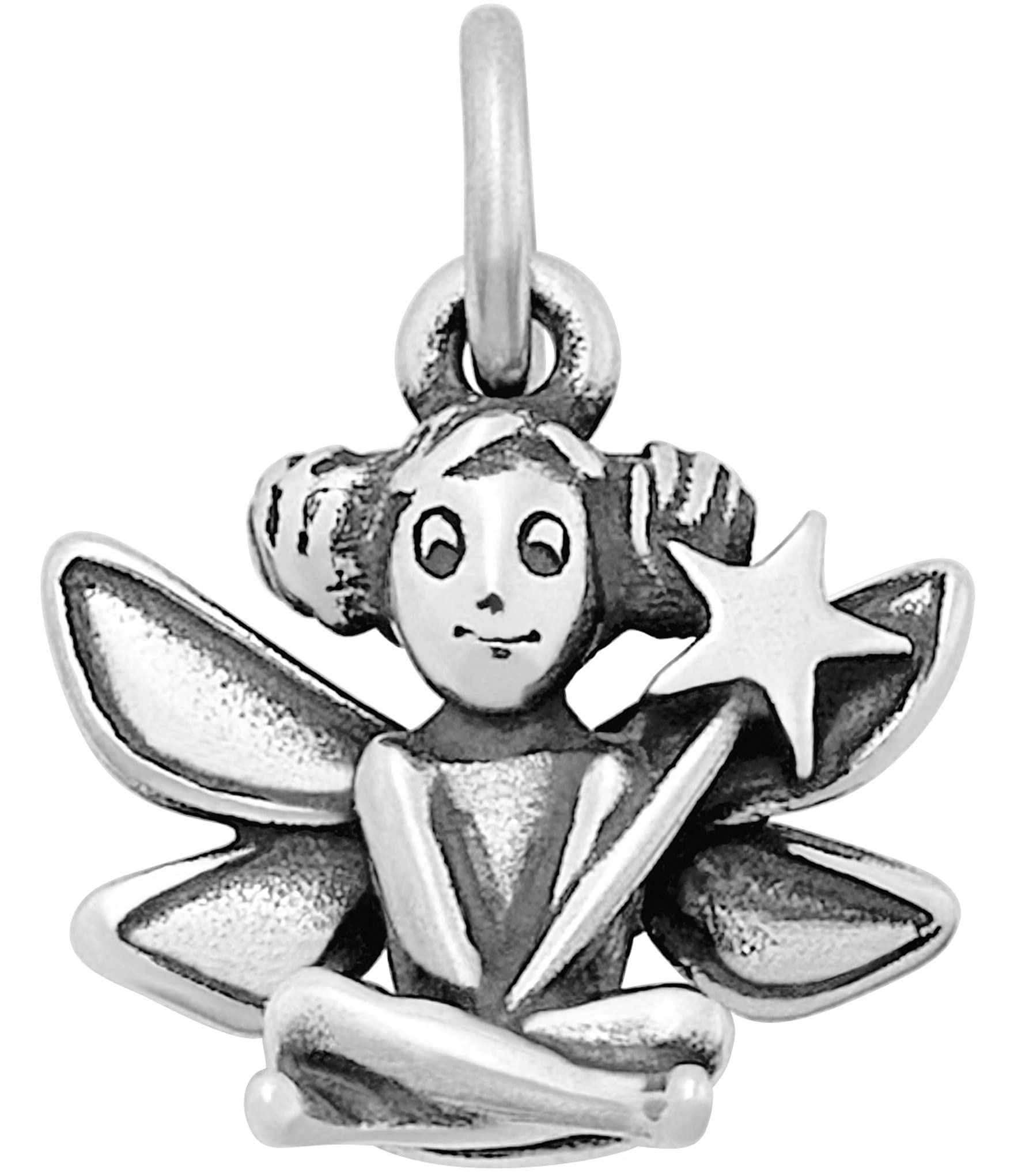 Fairy Charm Silver Fairy With Pink Wings for Necklace or Bracelet 