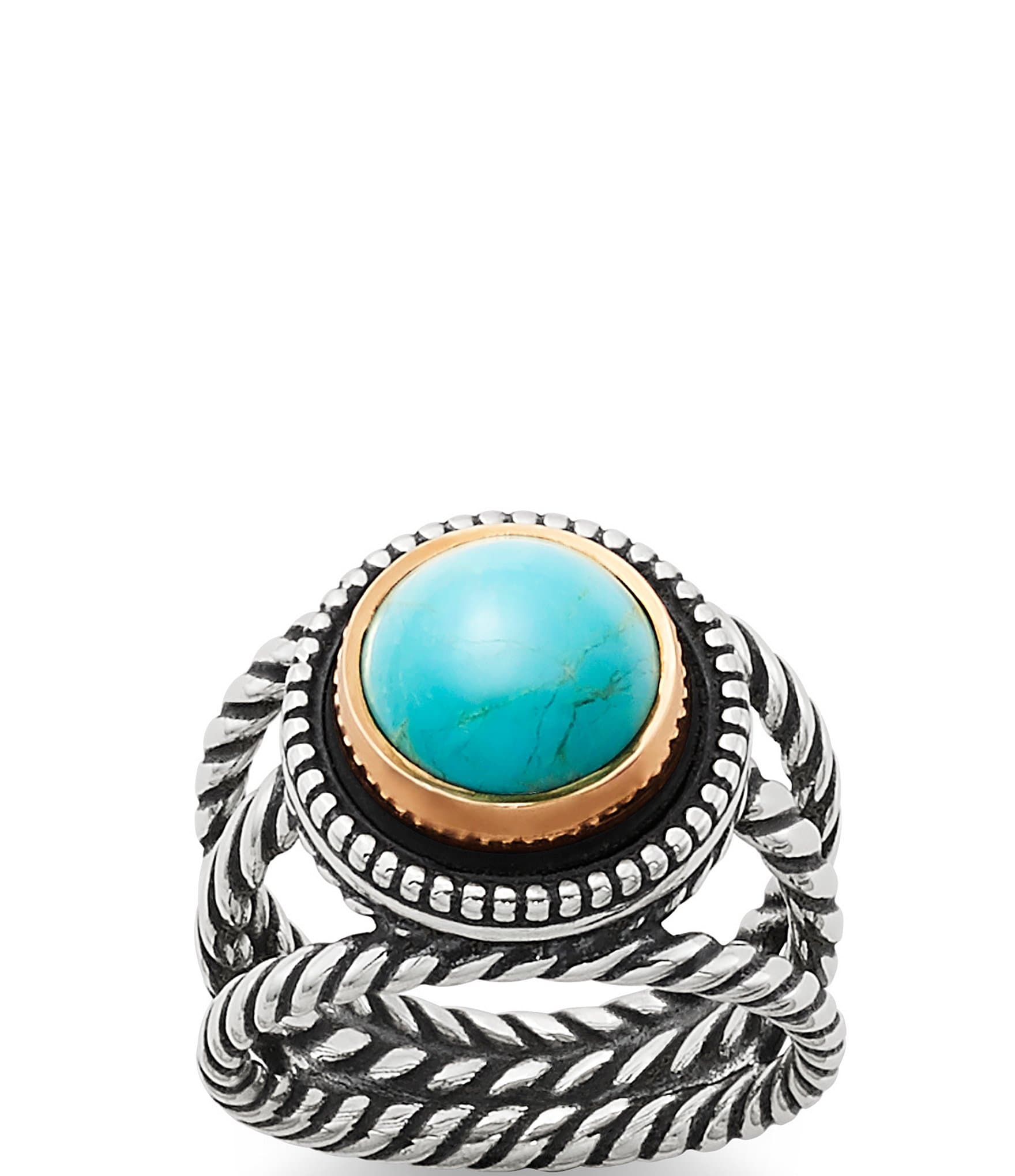 Sterling Silver Large Oval Bali Turquoise Ring – Strata Collection