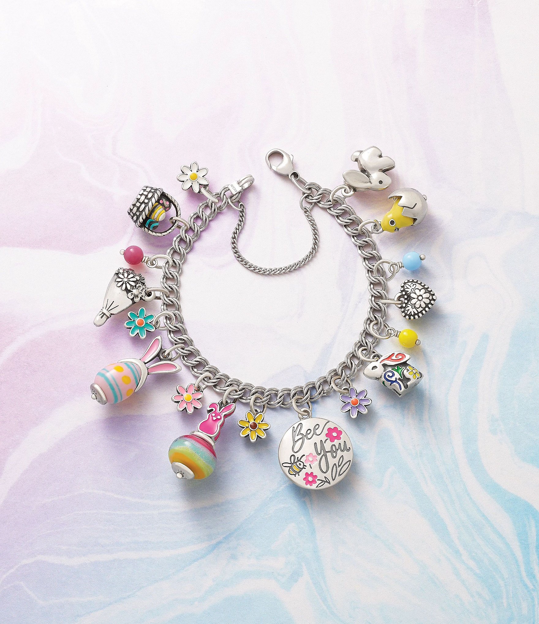 James Avery Medium Double Curb Chain Charm Bracelet