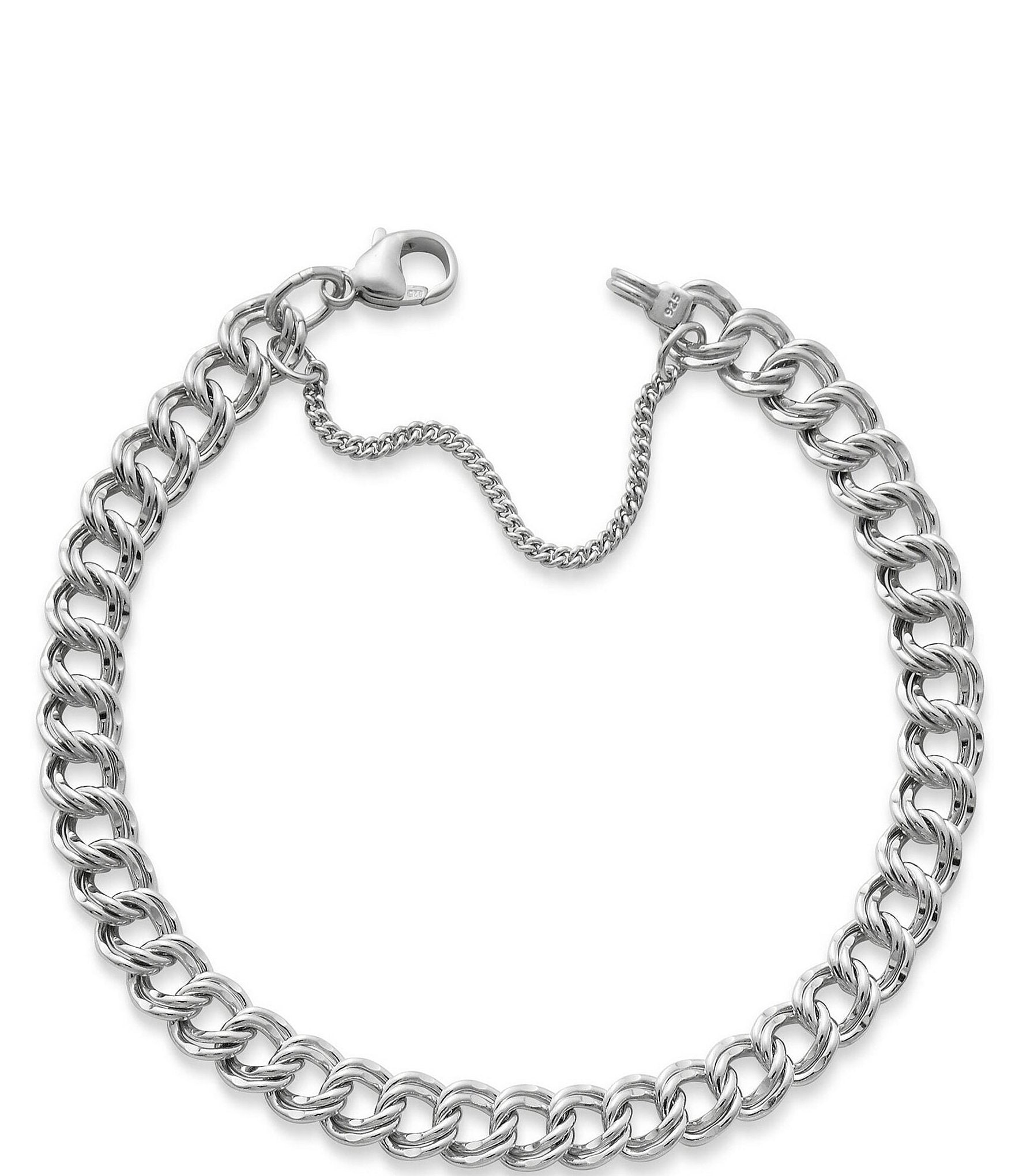 Bag Charm with Double Clasp Silver