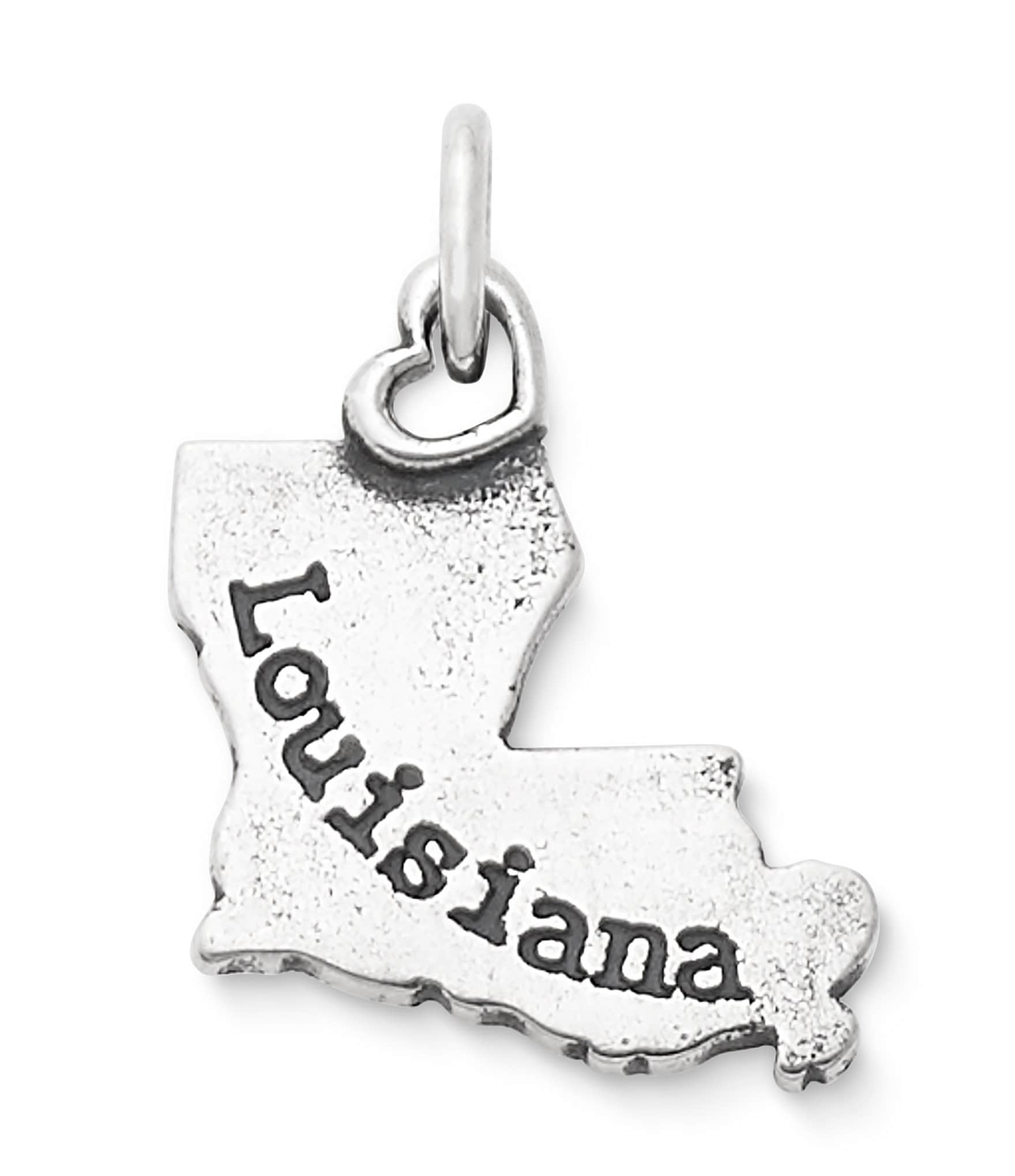 Charming Louisiana Sterling Silver Crown Charm