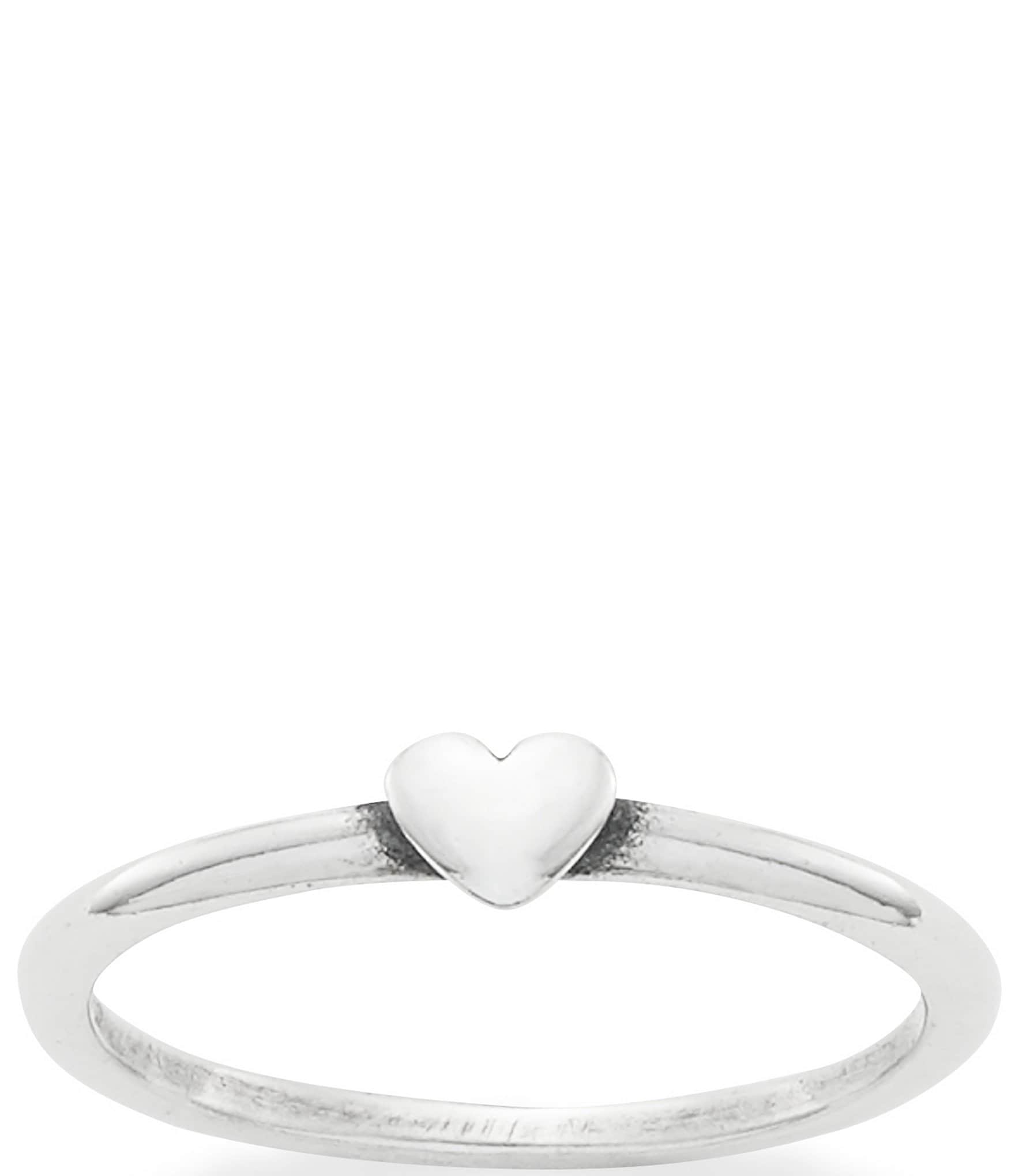 James Avery 14K Gold Delicate Pave Diamond Heart Band Ring | Pueblo Mall
