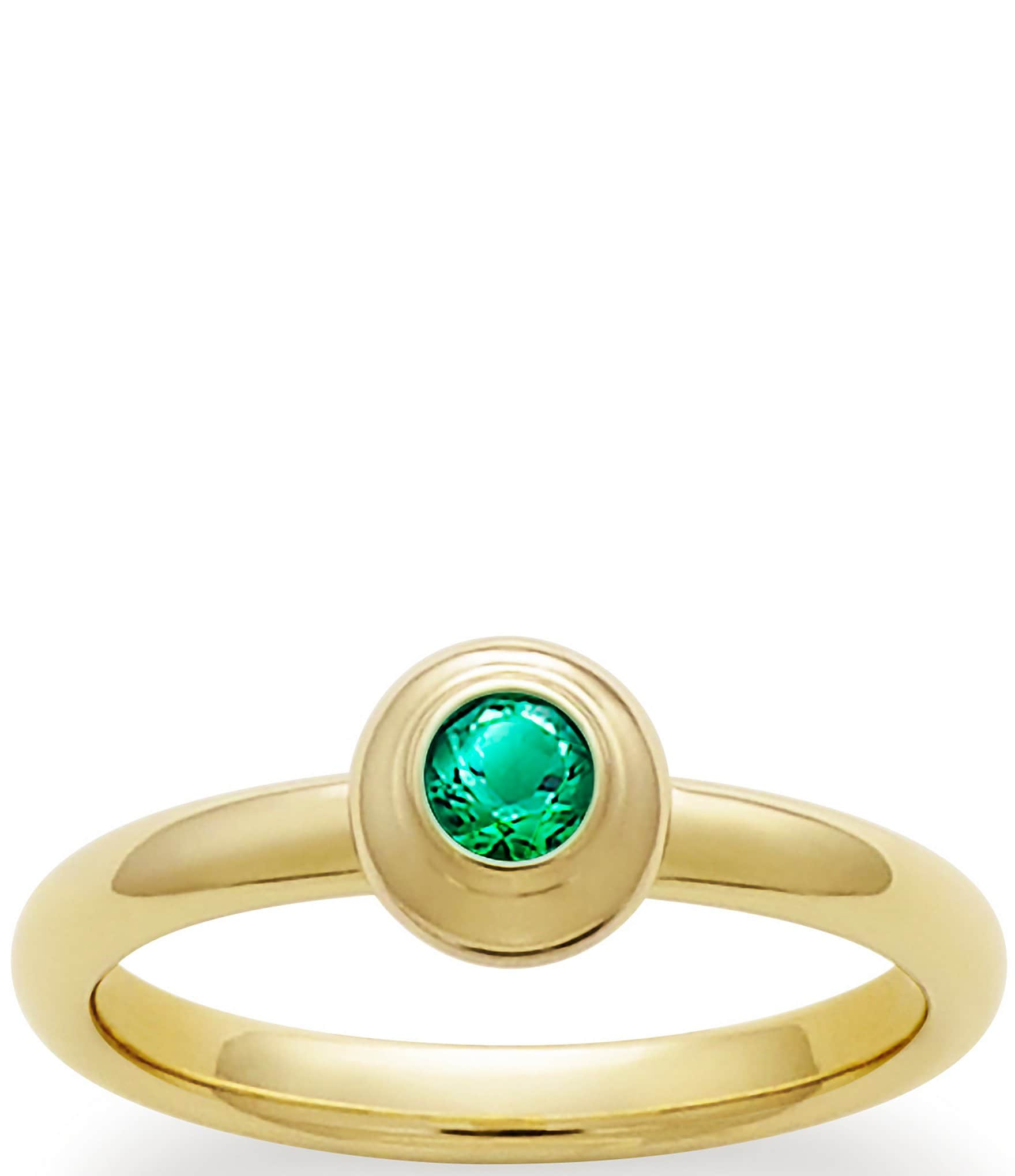 Petite Emerald Flower Ring, May Birthstone with Diamond, 14K Yellow Gold Lv  For Sale at 1stDibs