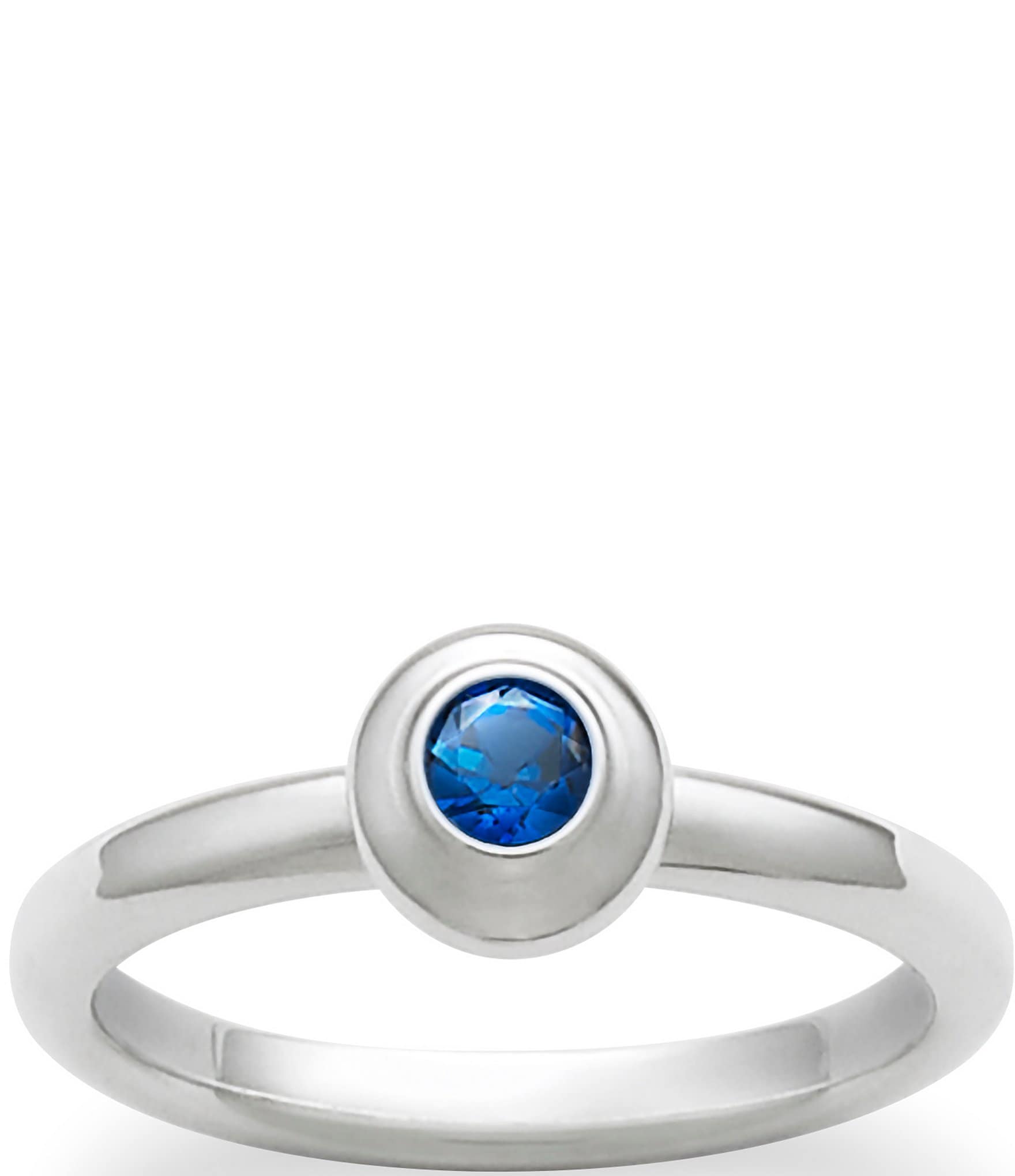Blue Sapphire ring round cut in gold or silver September birthstone For  sale - Vivies Jewelry