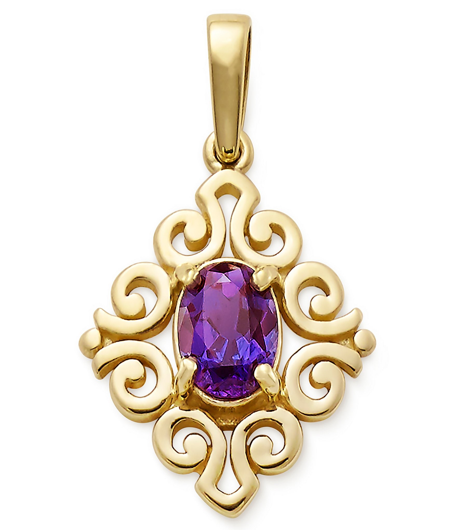 James Avery 14K Gold June Birthstone Scrolled Pendant