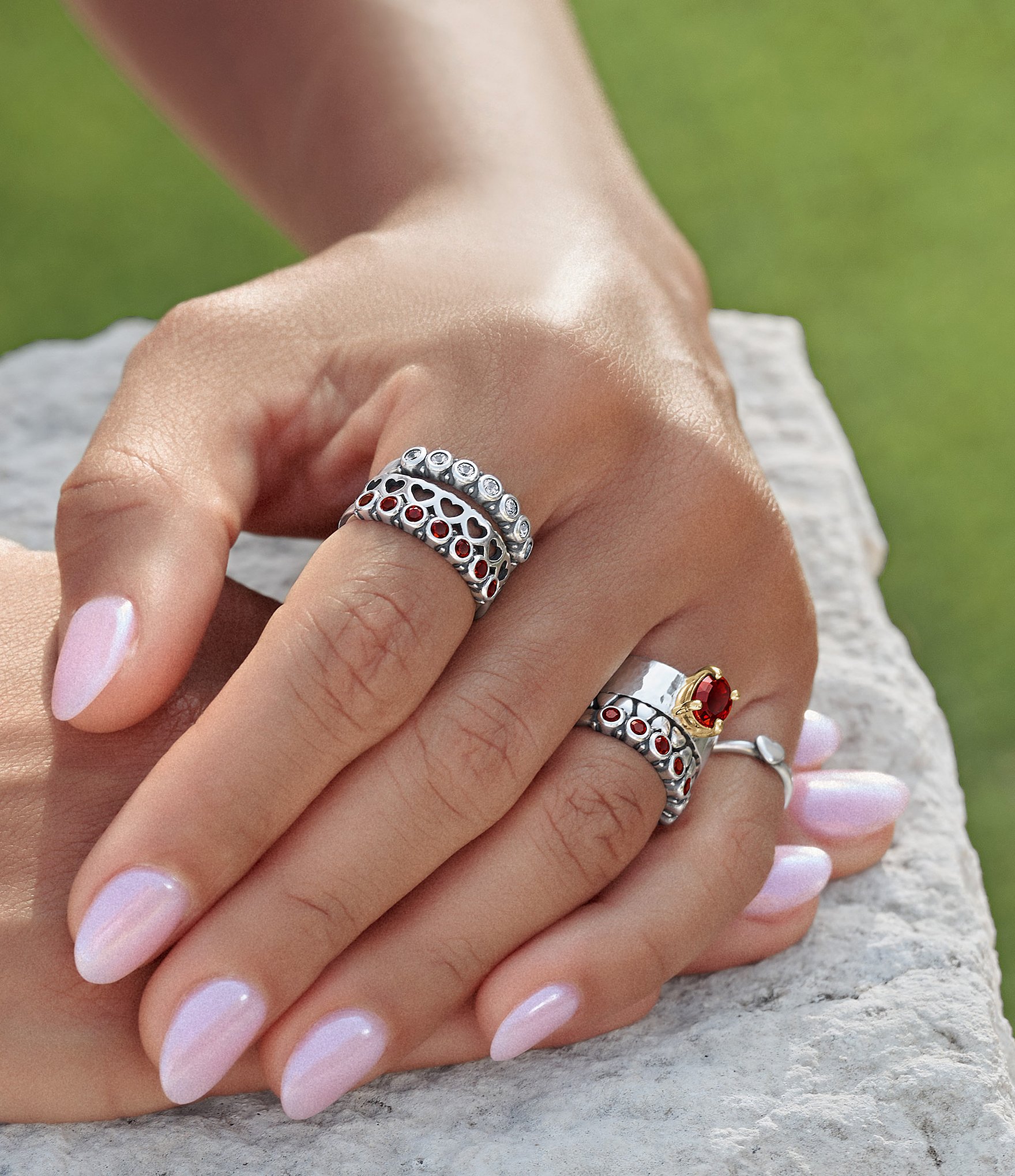 James Avery Stacker Ring with Gemstones