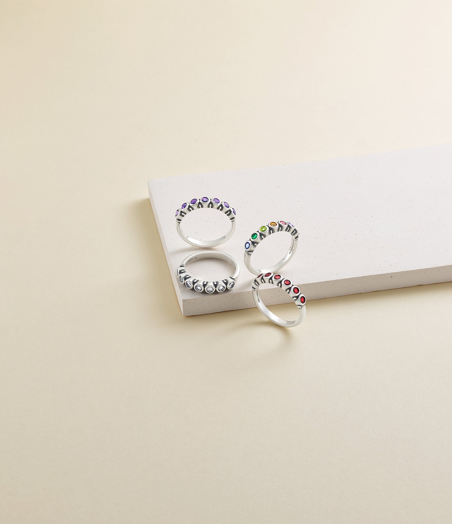 James Avery Stacker Ring with Lab-Created Multi Gemstones