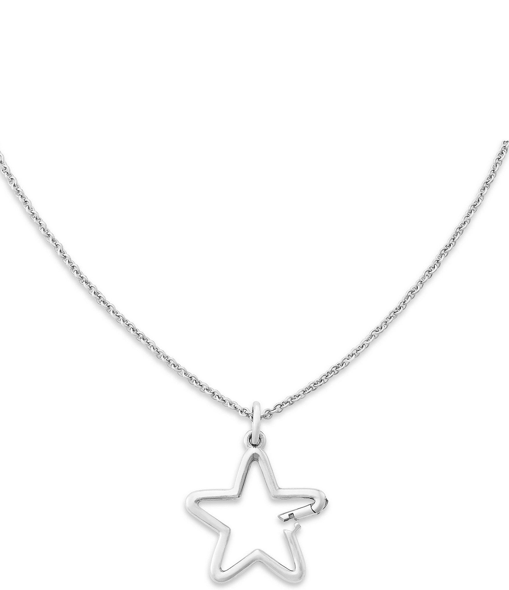 James Avery Star Changeable Charm Holder Short Pendant Necklace