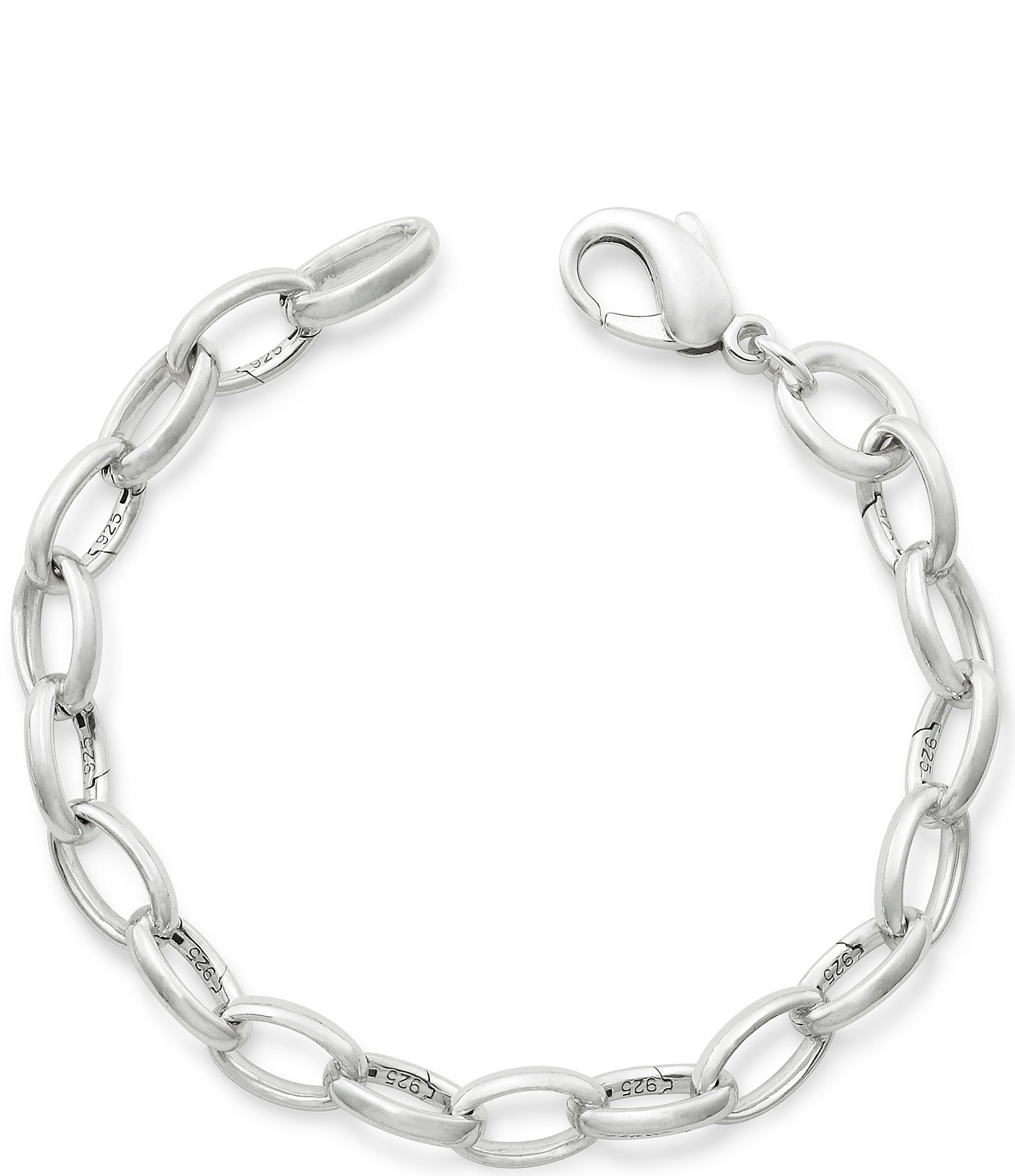 silver and pink Panda style charm bracelet 8.5