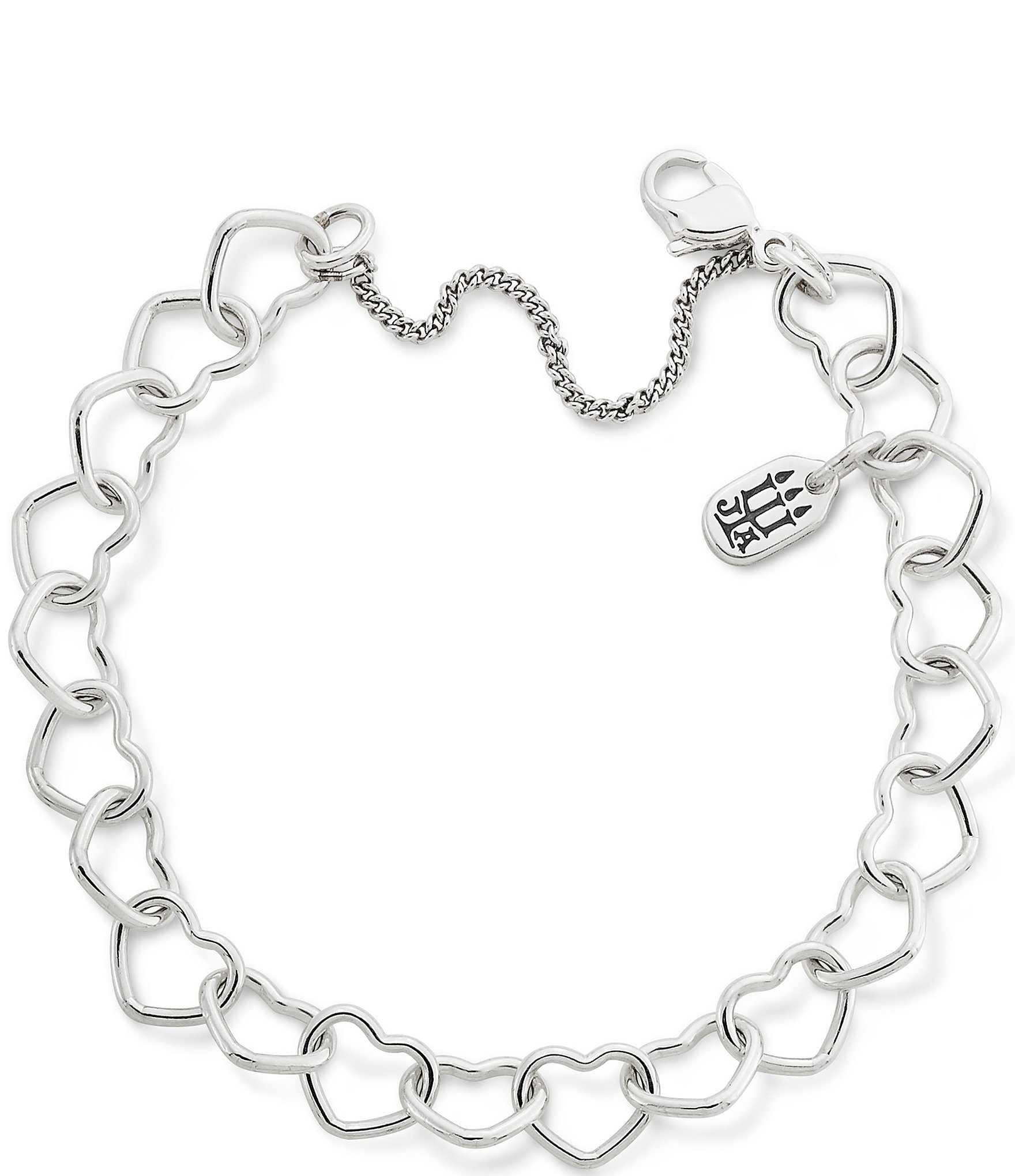 James Avery Sterling Silver Connected Hearts Charm Bracelet