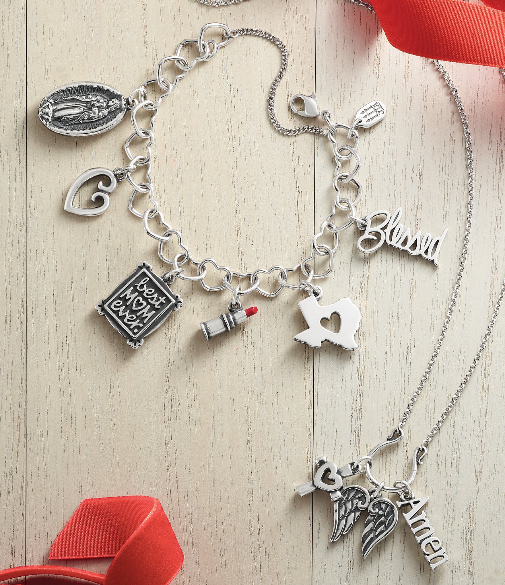 James Avery Sterling Silver Connected Hearts Charm Bracelet