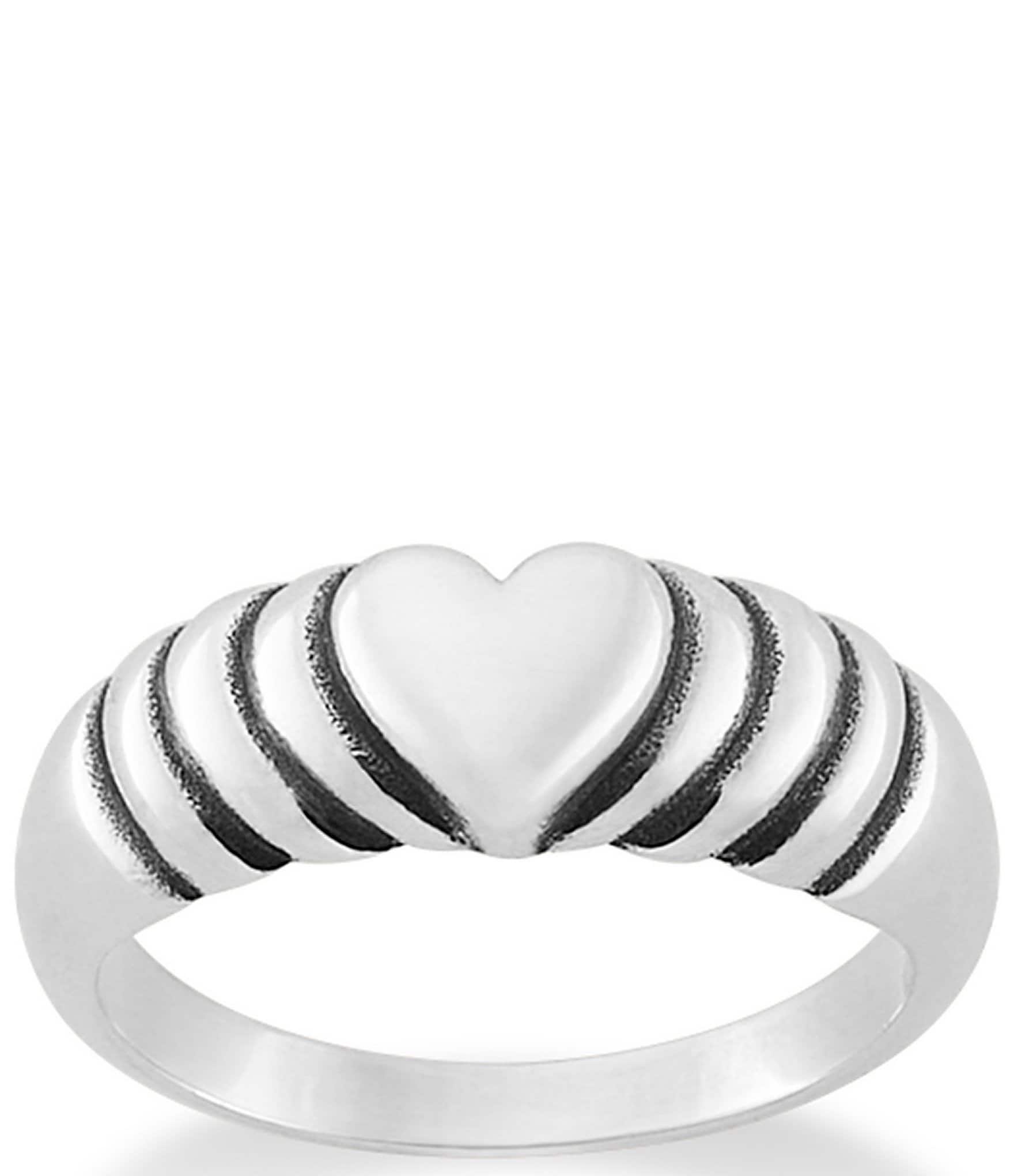 RM Jewellers 0.925 Sterling Silver and Cubic Zirconia Heart Ring for Women  & Girls (Silver) : RM Jewellers: Amazon.in: Fashion