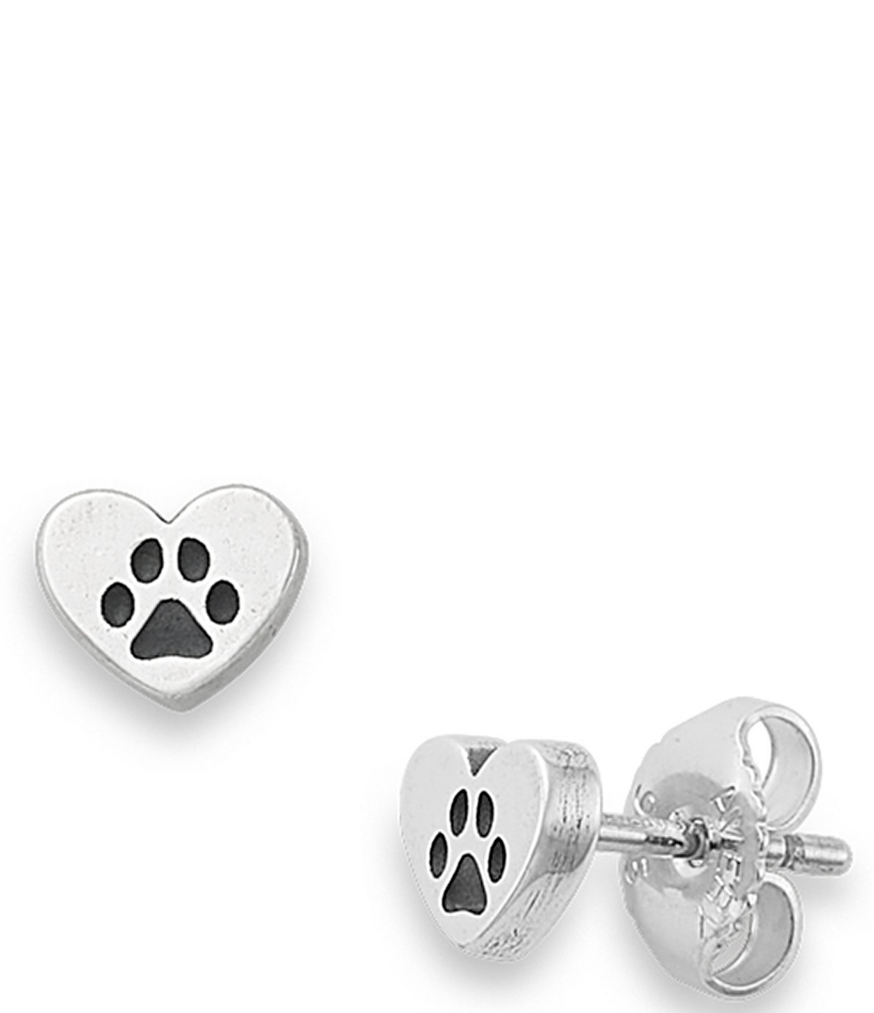 James Avery Sterling Silver Love My Pet Heart Stud Earrings