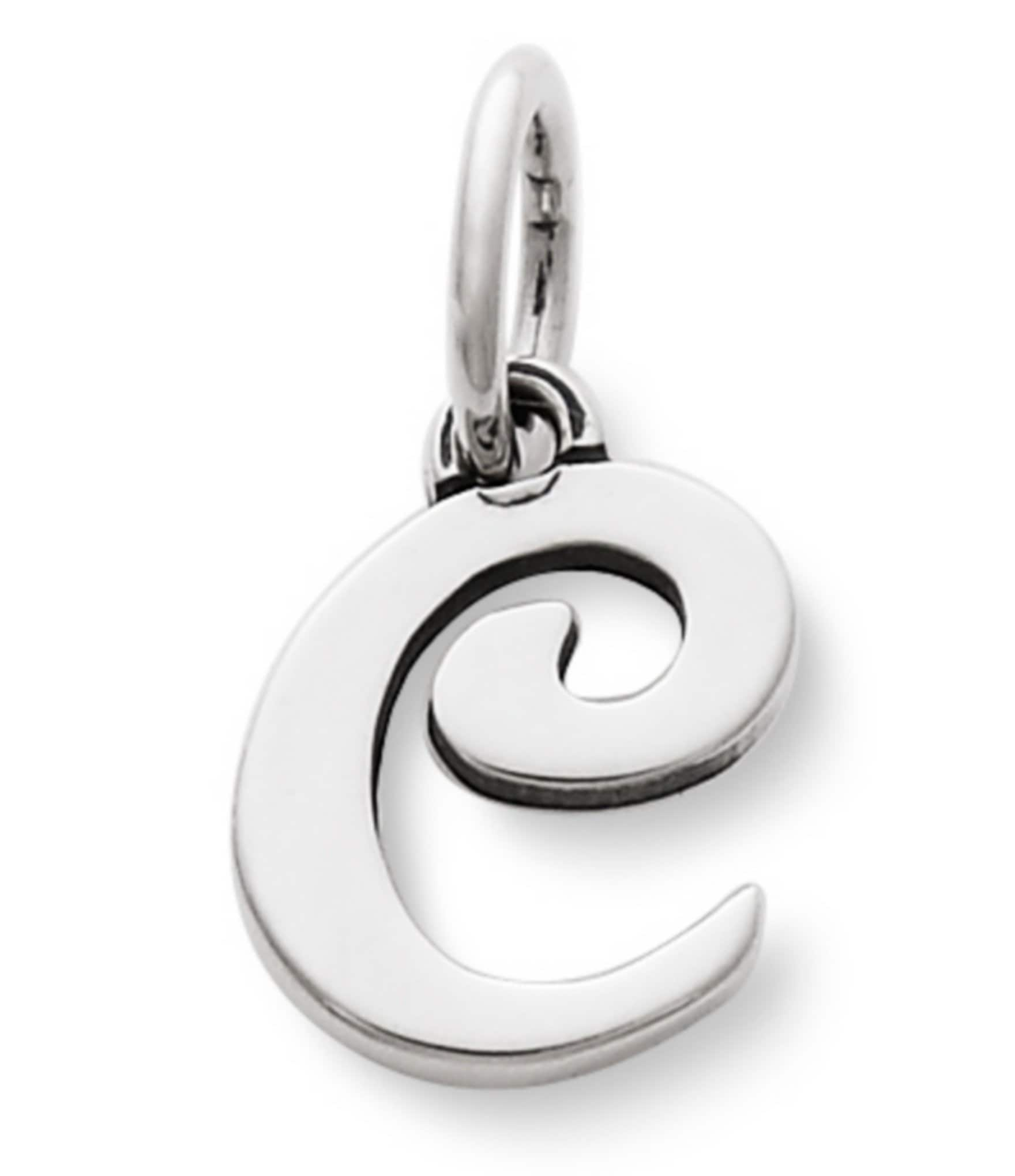 James Avery Sterling Silver Script Initial Bracelet or Necklace Charm