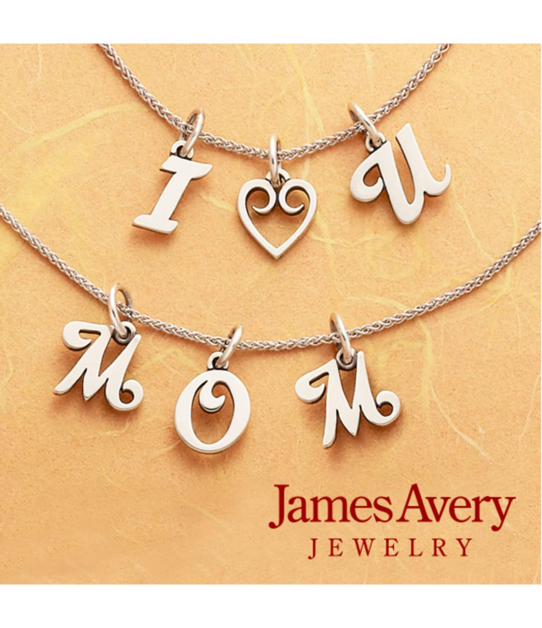 James Avery Sterling Silver Script Initial Bracelet or Necklace Charm