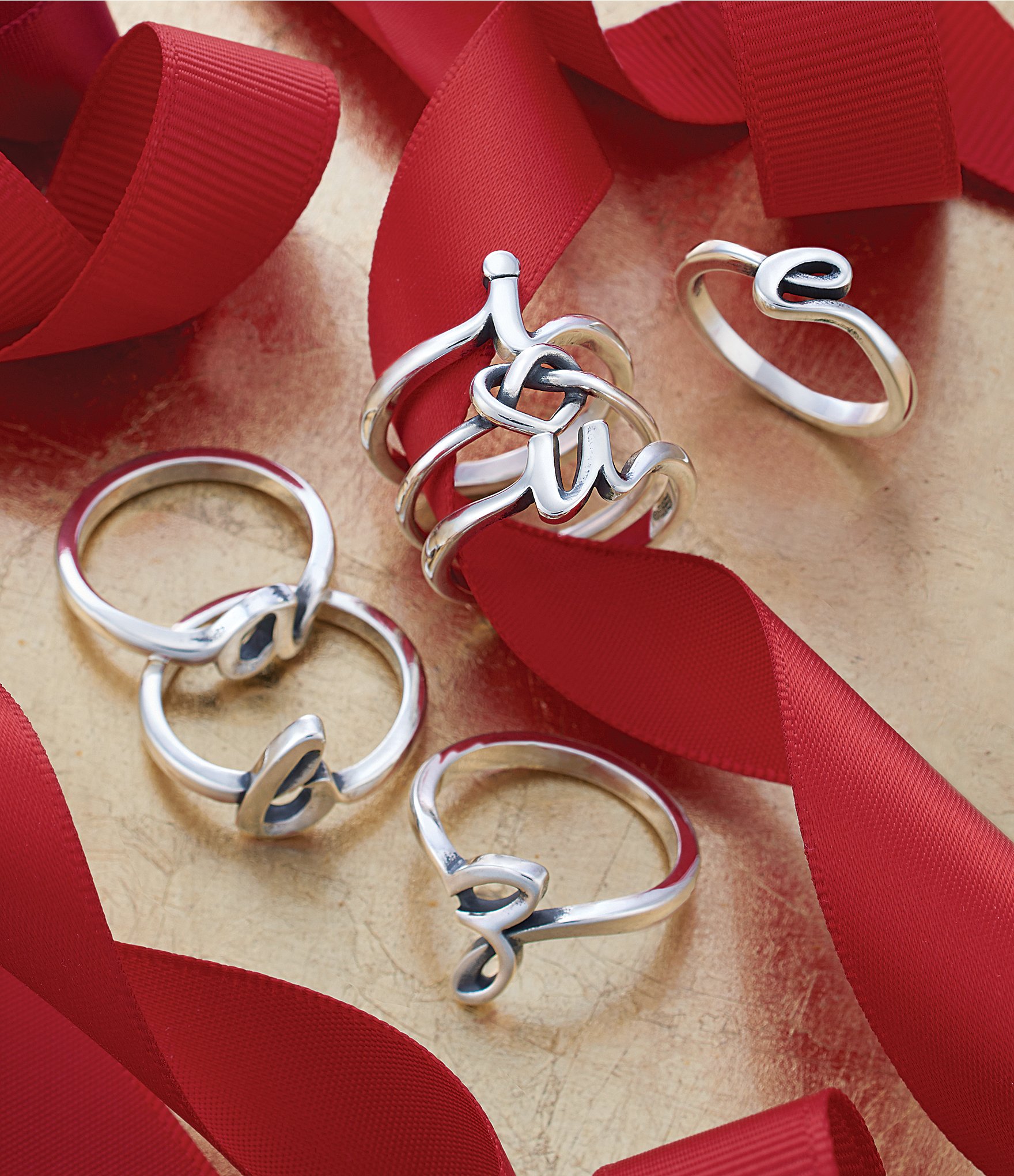 James Avery Sterling Silver Script Initial Ring