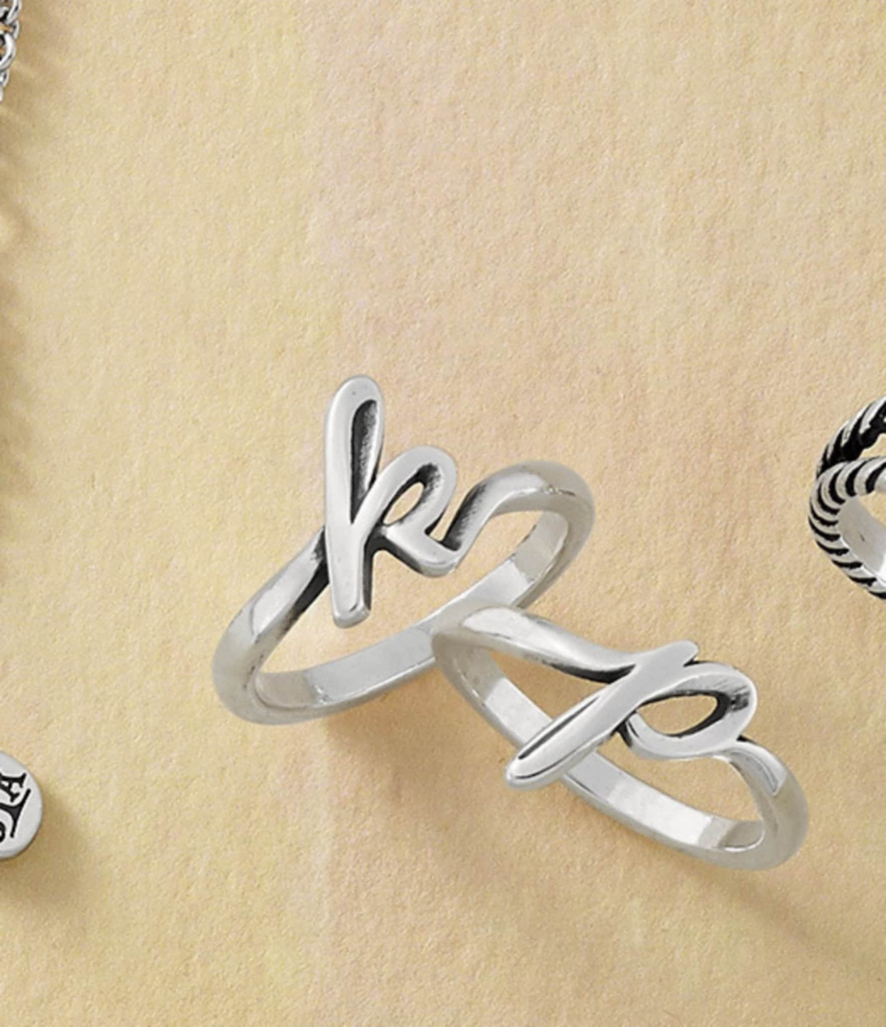 James Avery Sterling Silver Script Initial Ring