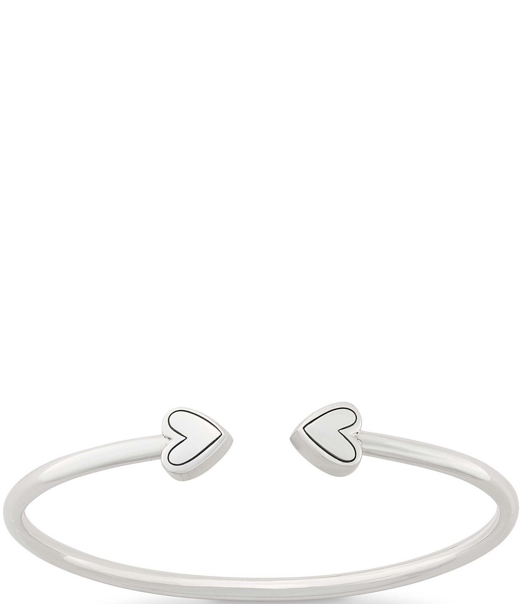 Sterling Silver Heart Bangle Bracelet from Mexico - Heart Harmony