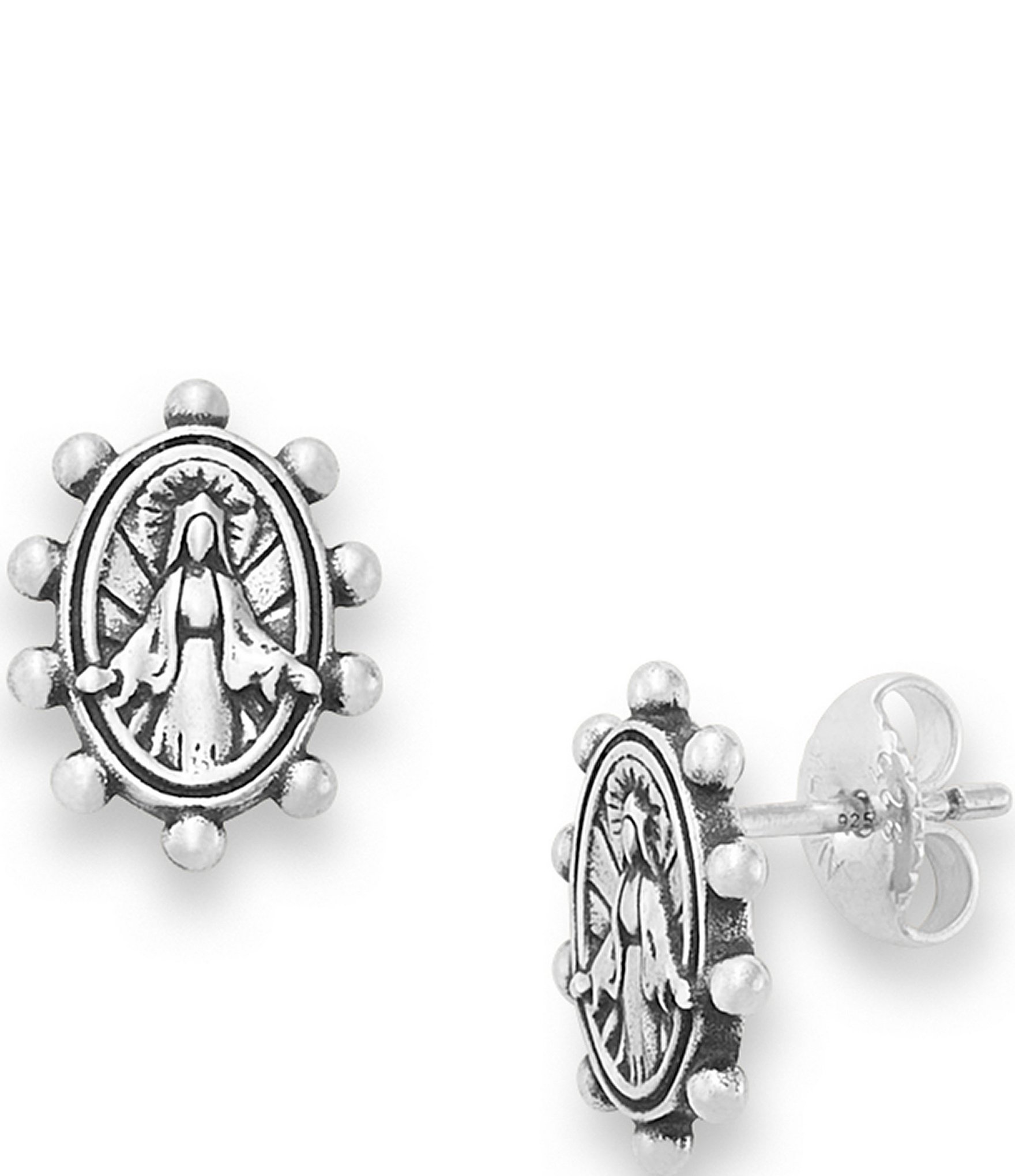 James Avery Virgin Mary Sterling Silver Stud Earrings