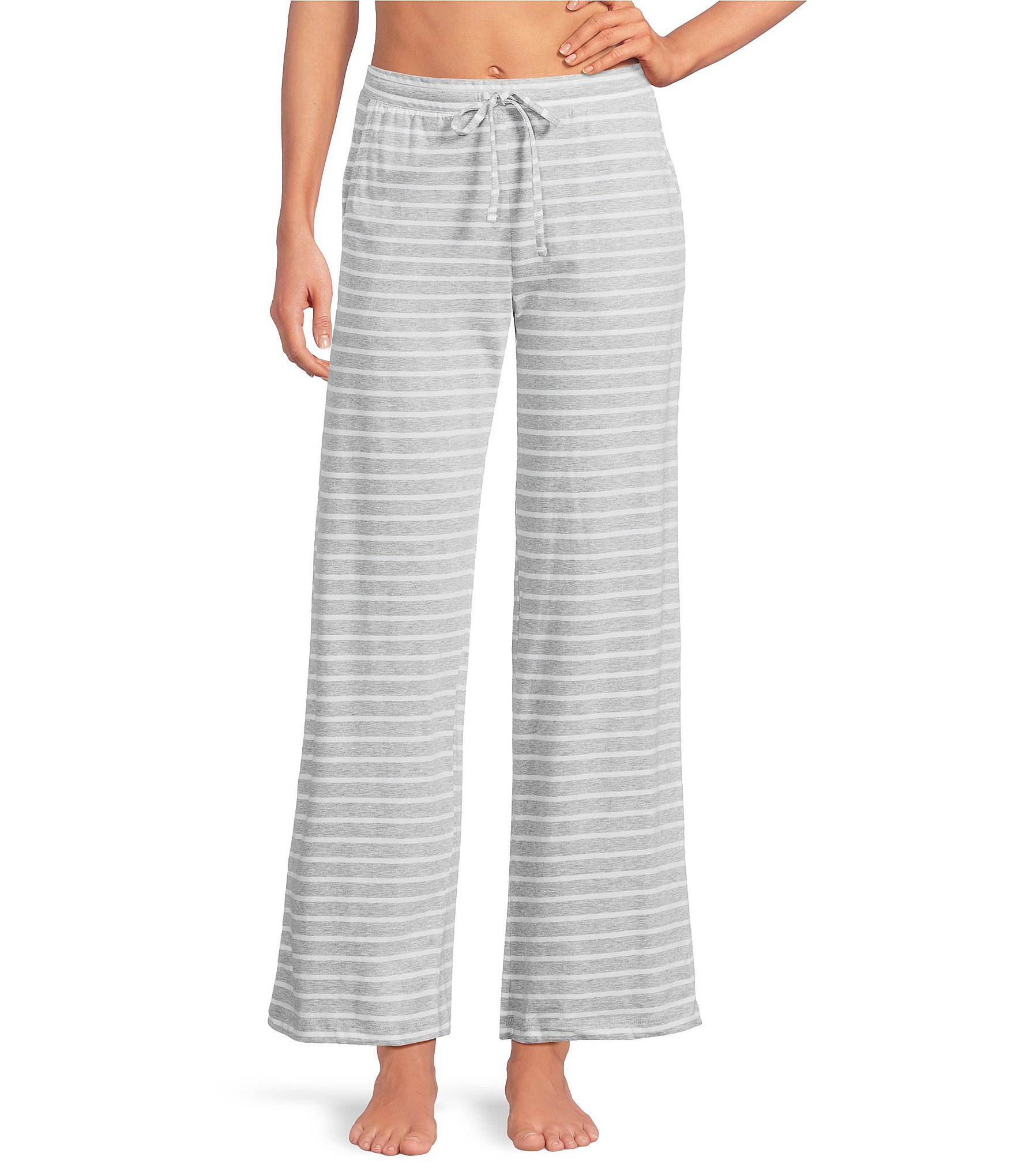 Jasmine & Ginger Brushed Knit Elastic Waist Coordinating Sleep Pants