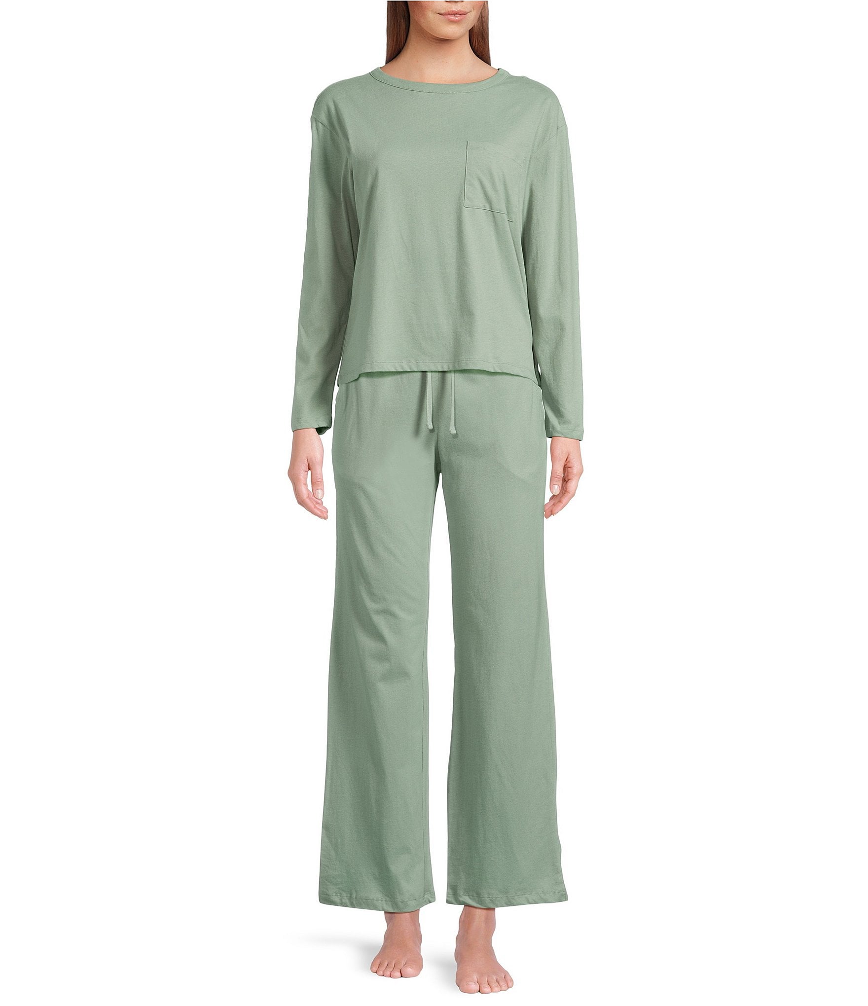 Jasmine & Ginger Brushed Knit Elastic Waist Coordinating Sleep Pants