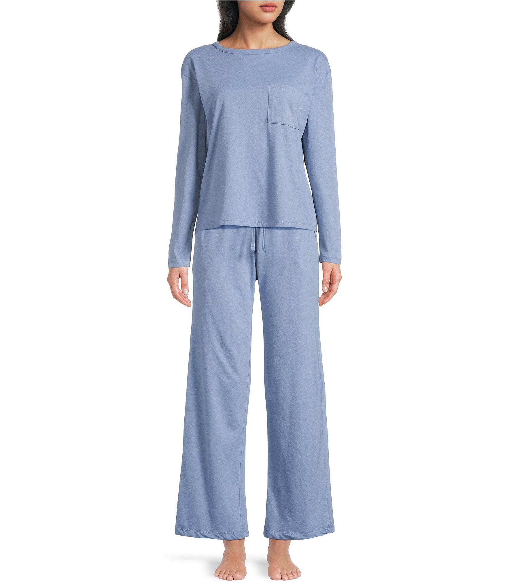Jasmine & Ginger Brushed Knit Elastic Waist Coordinating Sleep Pants