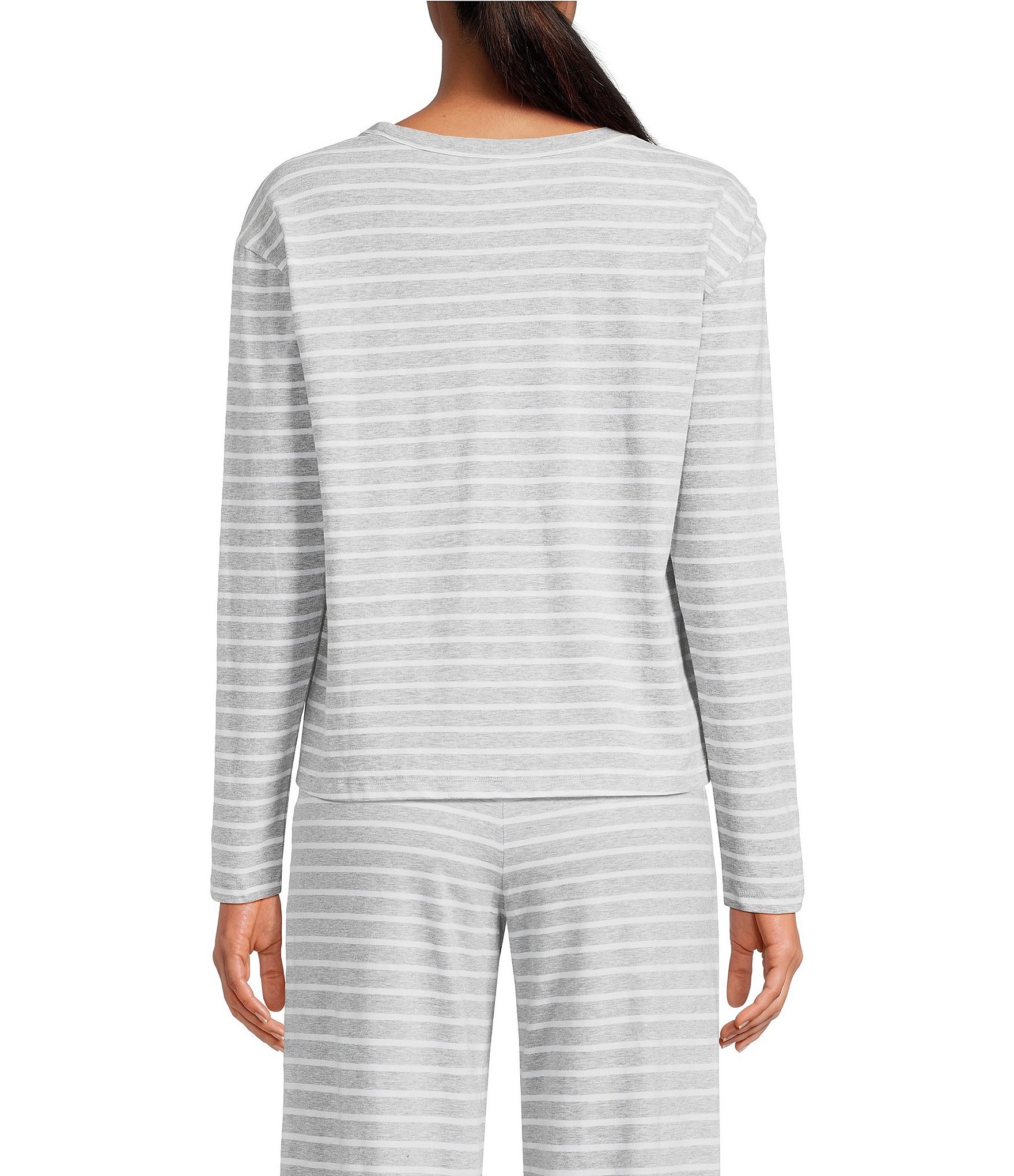 Jasmine & Ginger Brushed Knit Long Sleeve Coordinating Sleep Top
