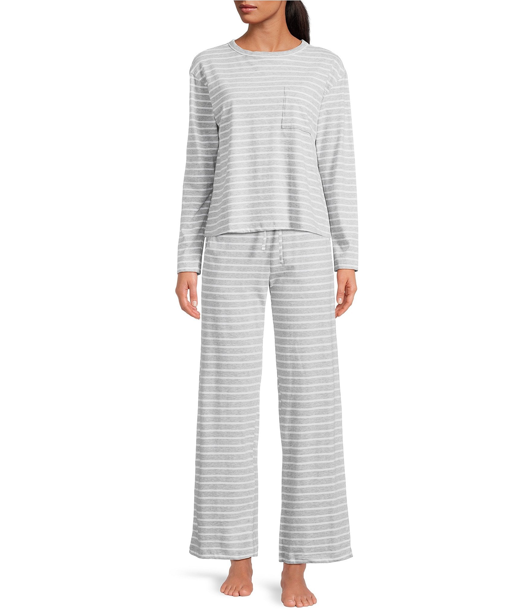 Jasmine & Ginger Brushed Knit Long Sleeve Coordinating Sleep Top