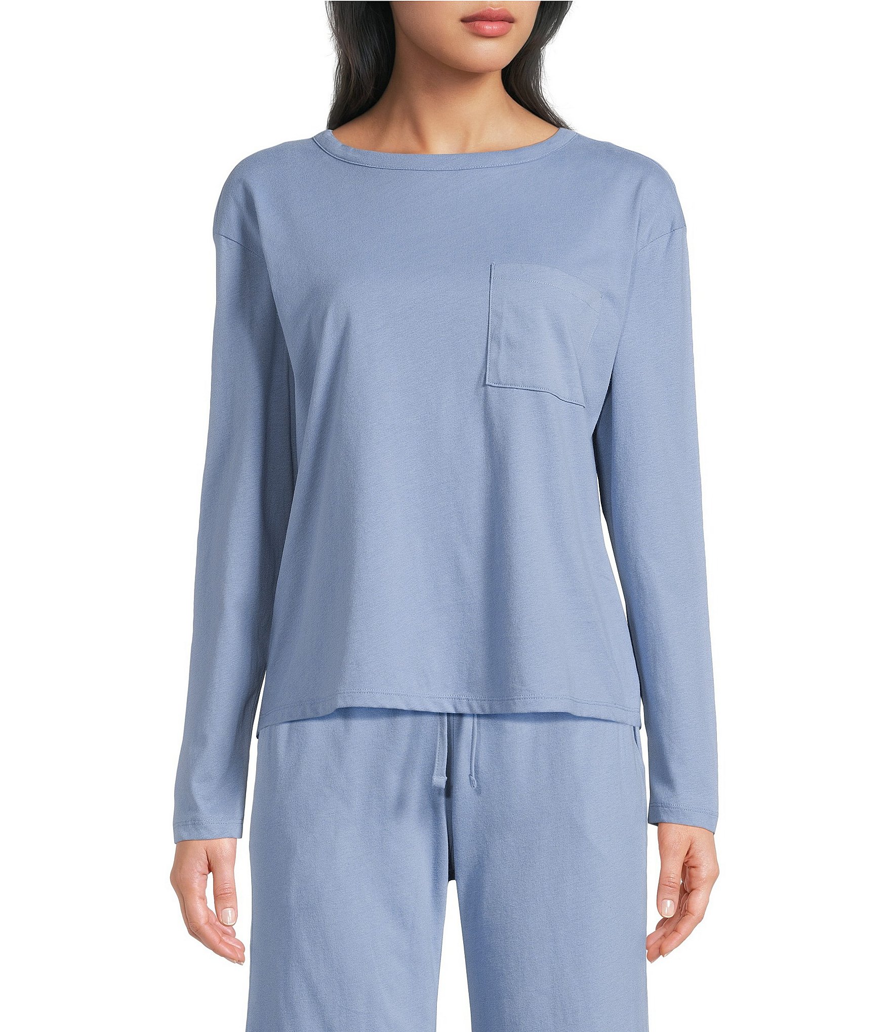 Jasmine & Ginger Brushed Knit Long Sleeve Coordinating Sleep Top