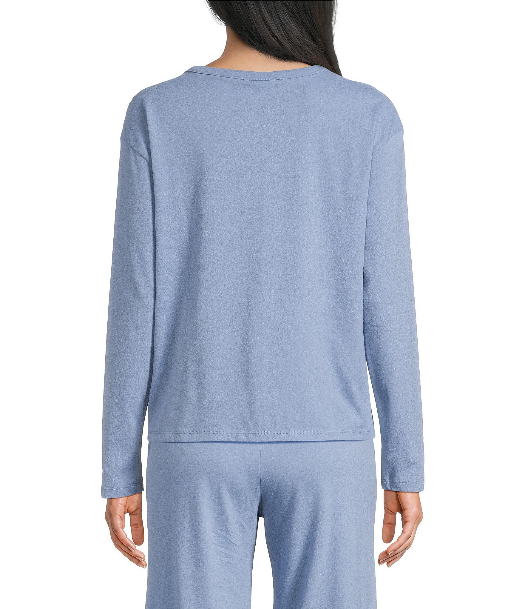Jasmine & Ginger Brushed Knit Long Sleeve Coordinating Sleep Top