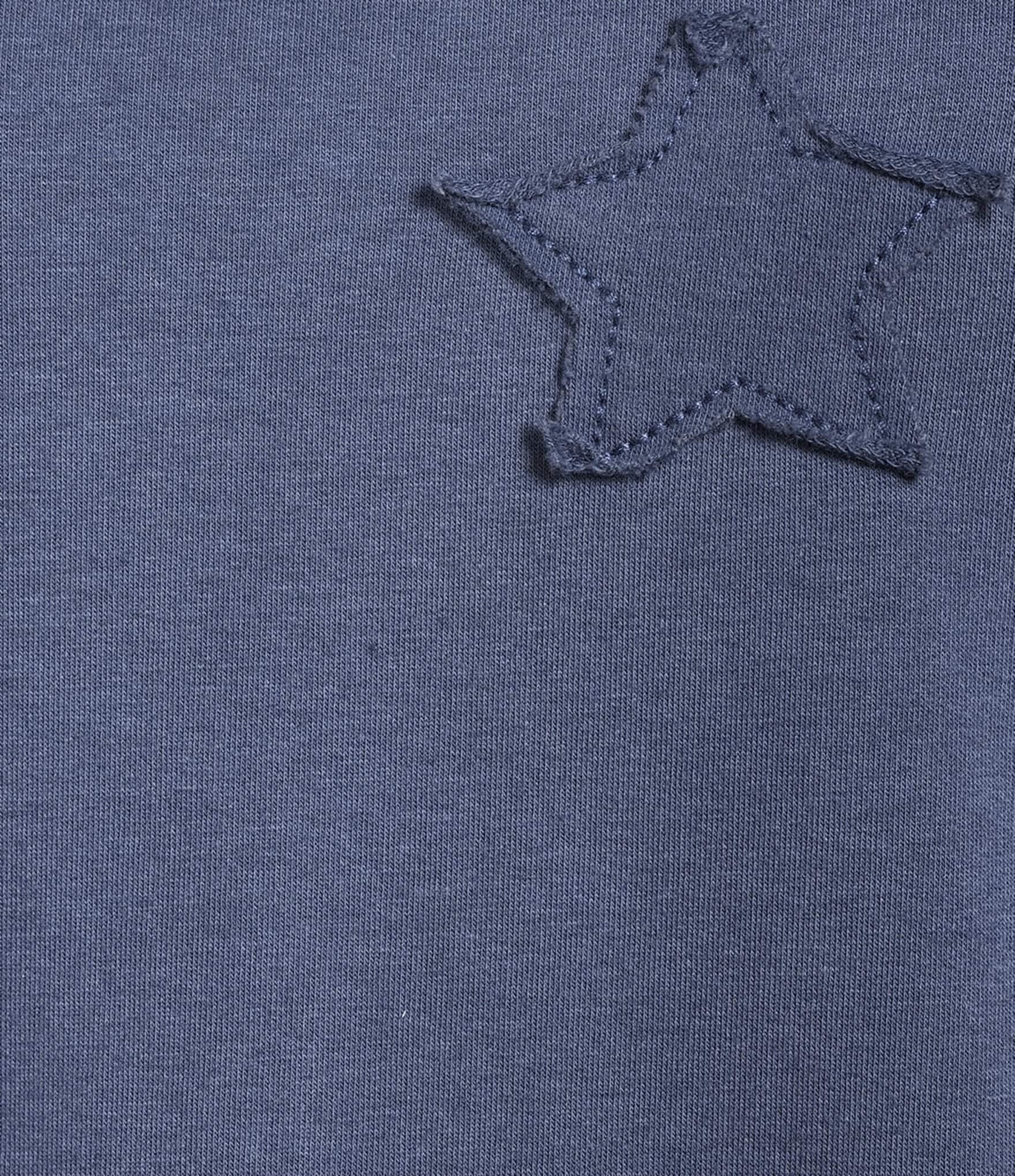 Jasmine & Ginger Long Sleeve Crew Washed French Terry Star Applique Coordinating Lounge Top