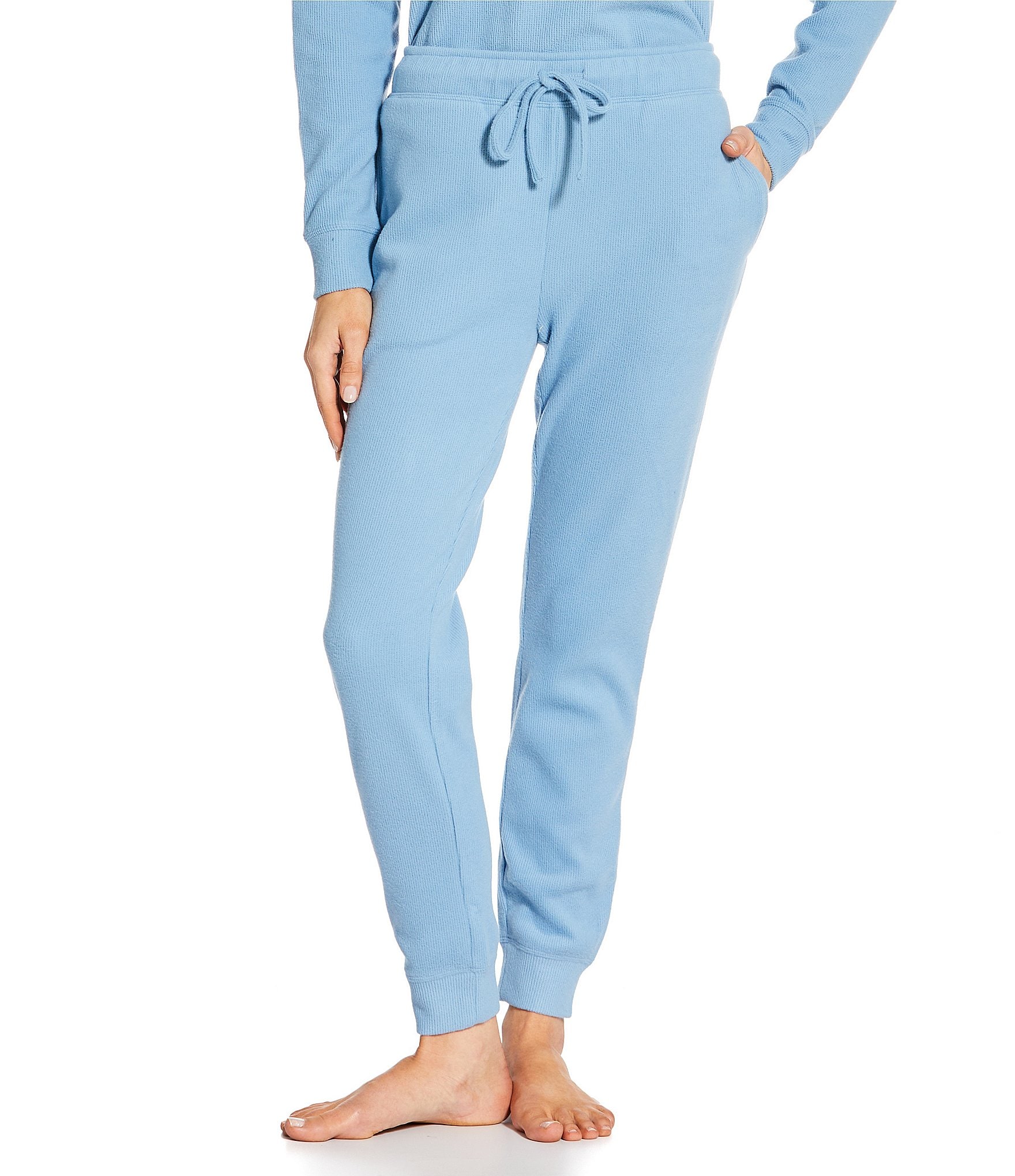 Jasmine & Ginger Solid Brushed Waffle Coordinating Sleep Joggers