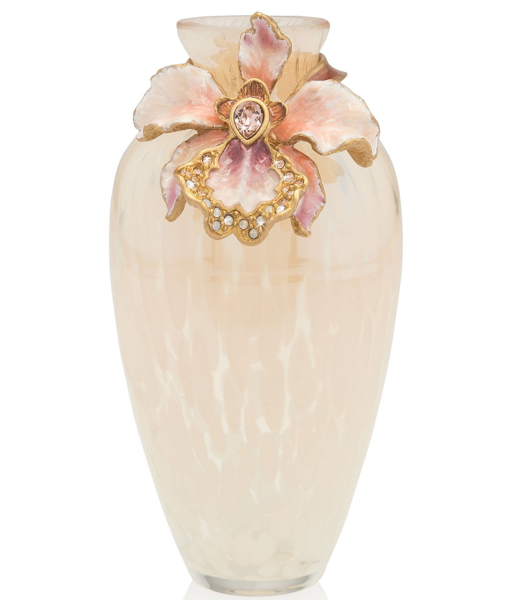 Jay Strongwater Audra Jeweled Orchid Mini Glass Vase