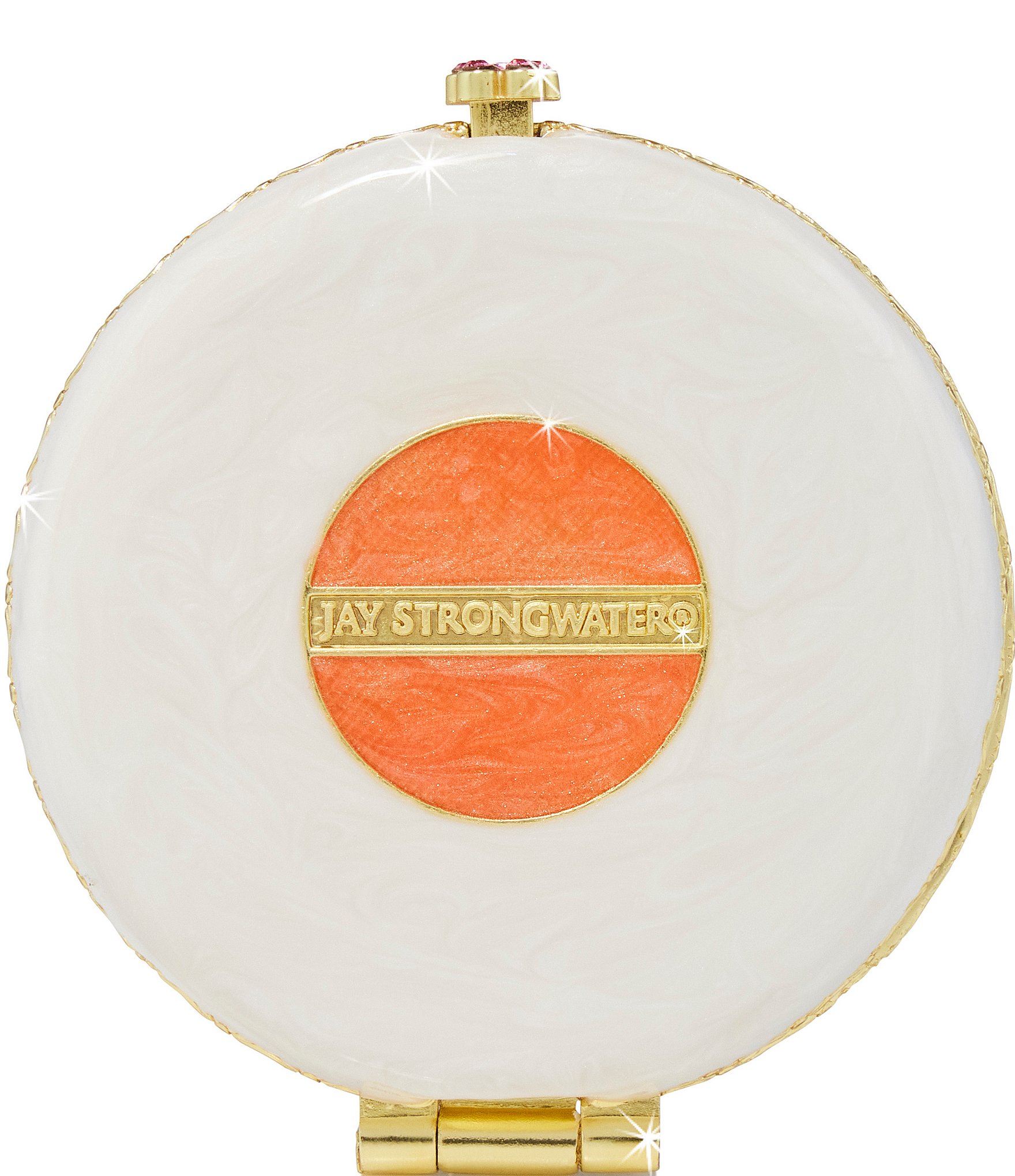 Jay Strongwater Morgan Dahlia Double-Sided Compact Mirror