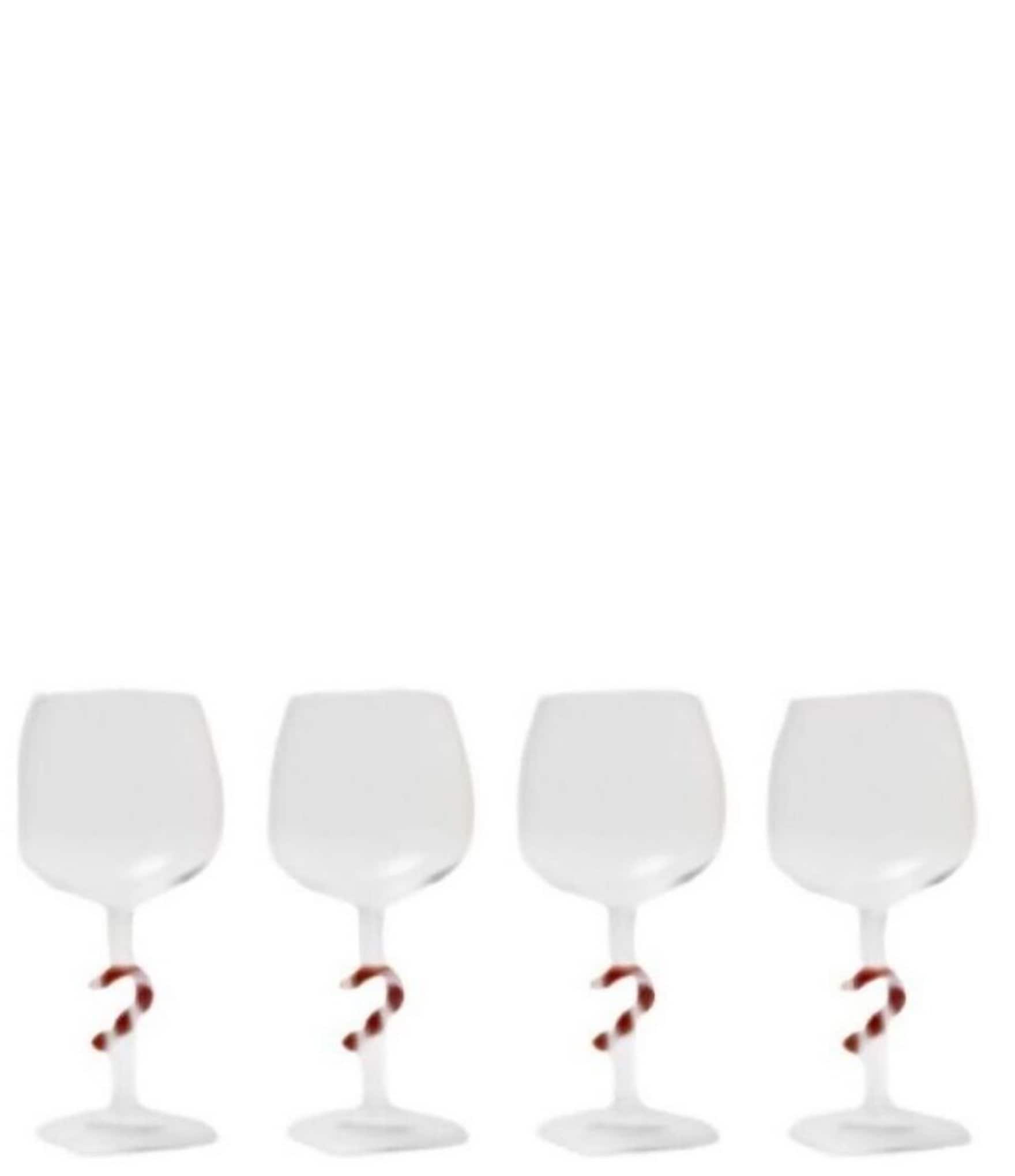 Jeanne Fitz Candy Cane Wine Glasses, Set of 6