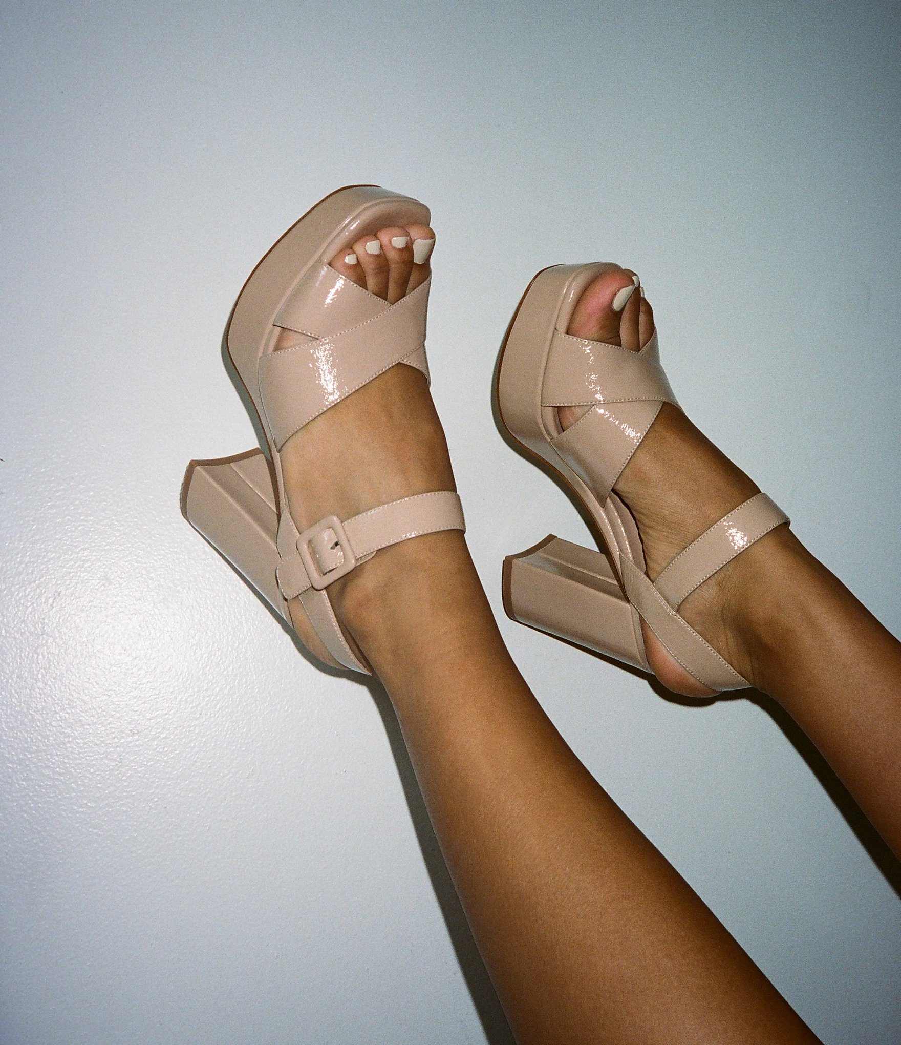 Jeffrey Campbell Amma Patent Platform Block Heel Sandals