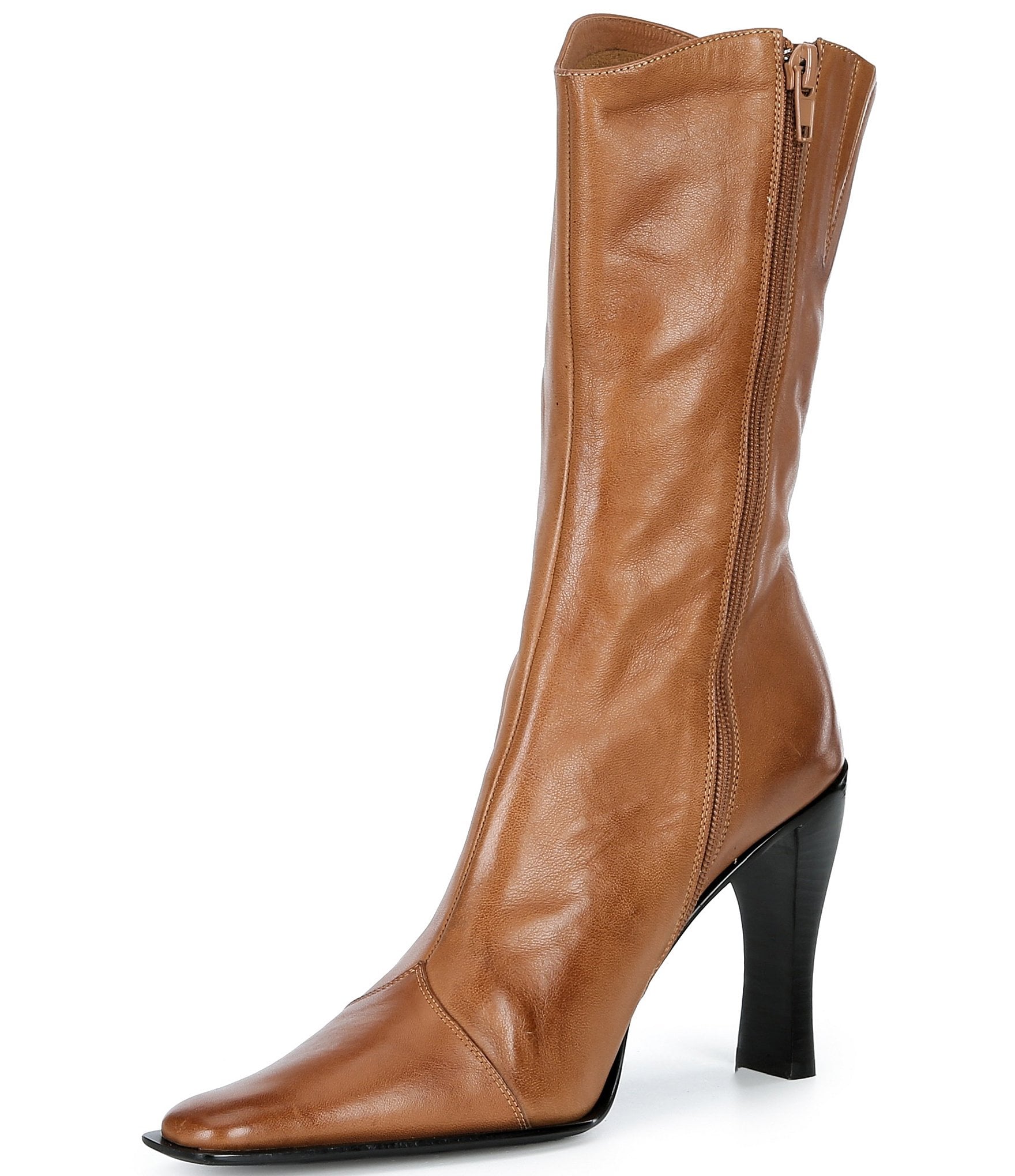 Jeffrey Campbell Be-Bold 2 Leather Mid Calf Boots