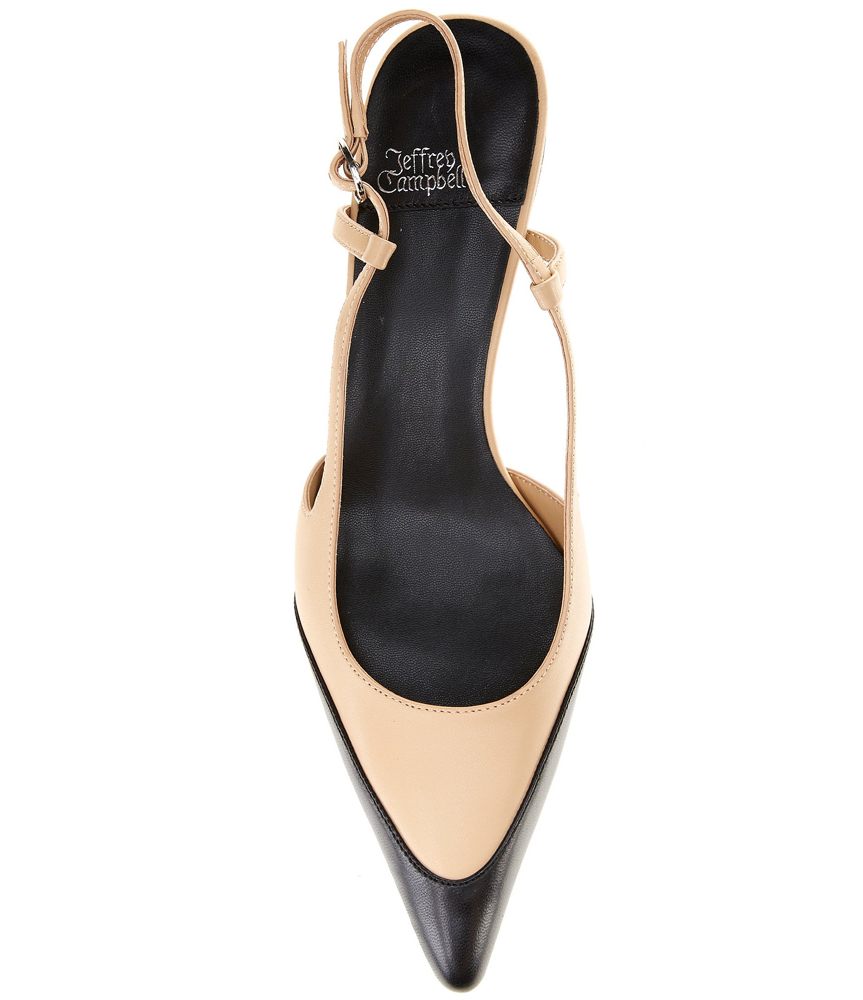 Jeffrey Campbell Booshky Leather Slingback Kitten Heel Pumps
