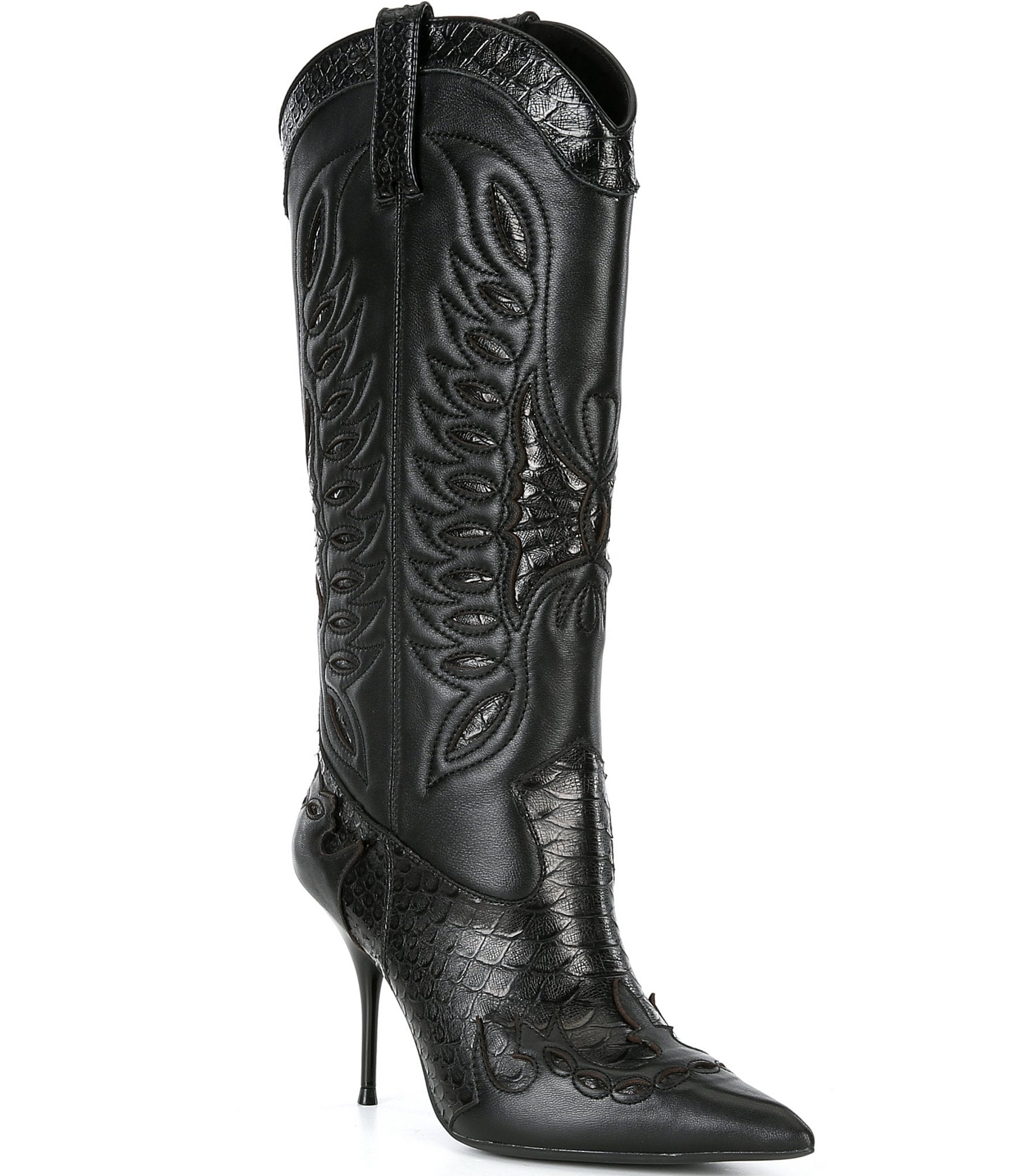 Jeffrey Campbell Bull Ride Leather Western Inspired Boots Dillard s